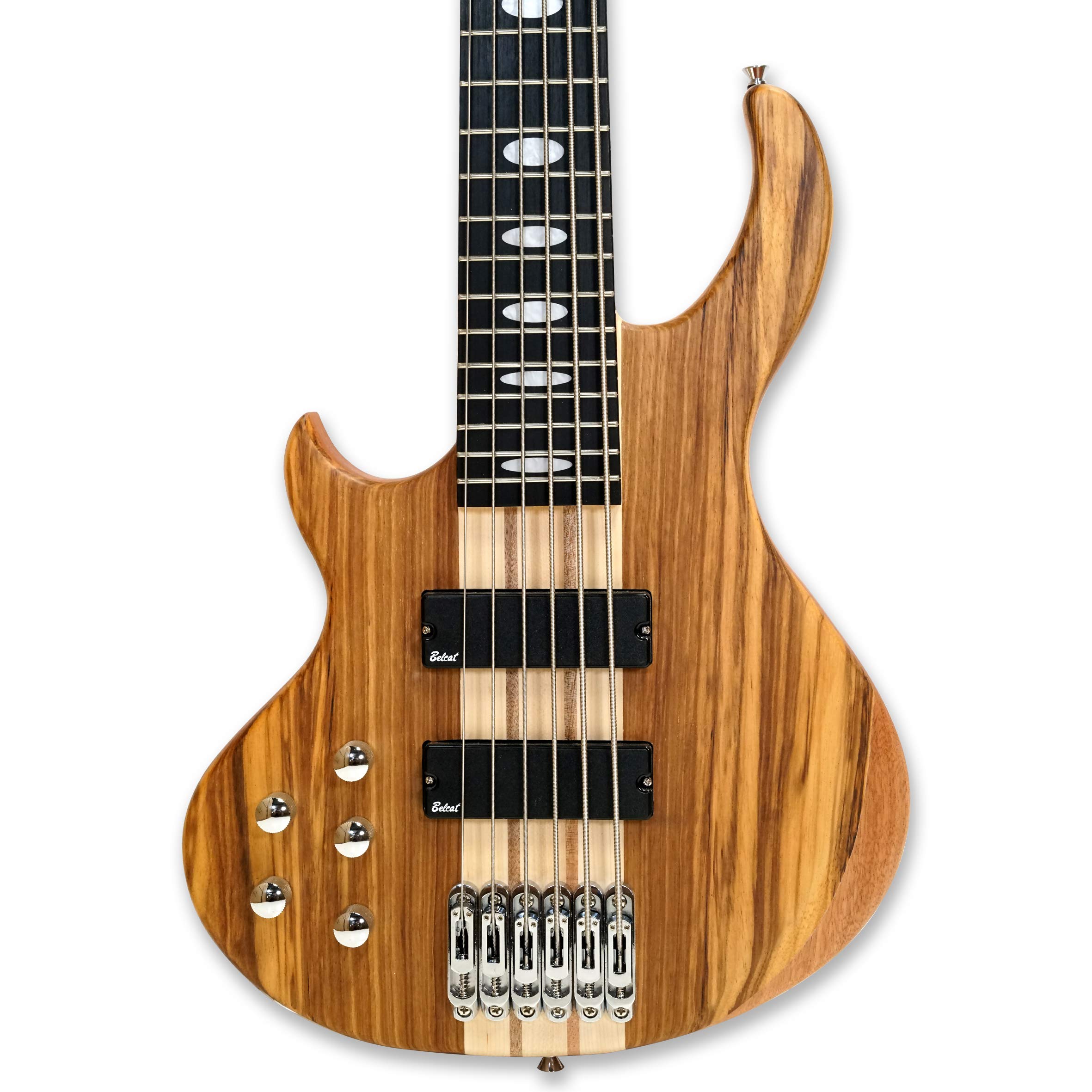 Premium Left-Handed 6-String Electric Bass Guitar - Millettia Laurentii & Okoume Body with Maple Neck - Perfect for Live Performances, Studio Recording & Bass Practice