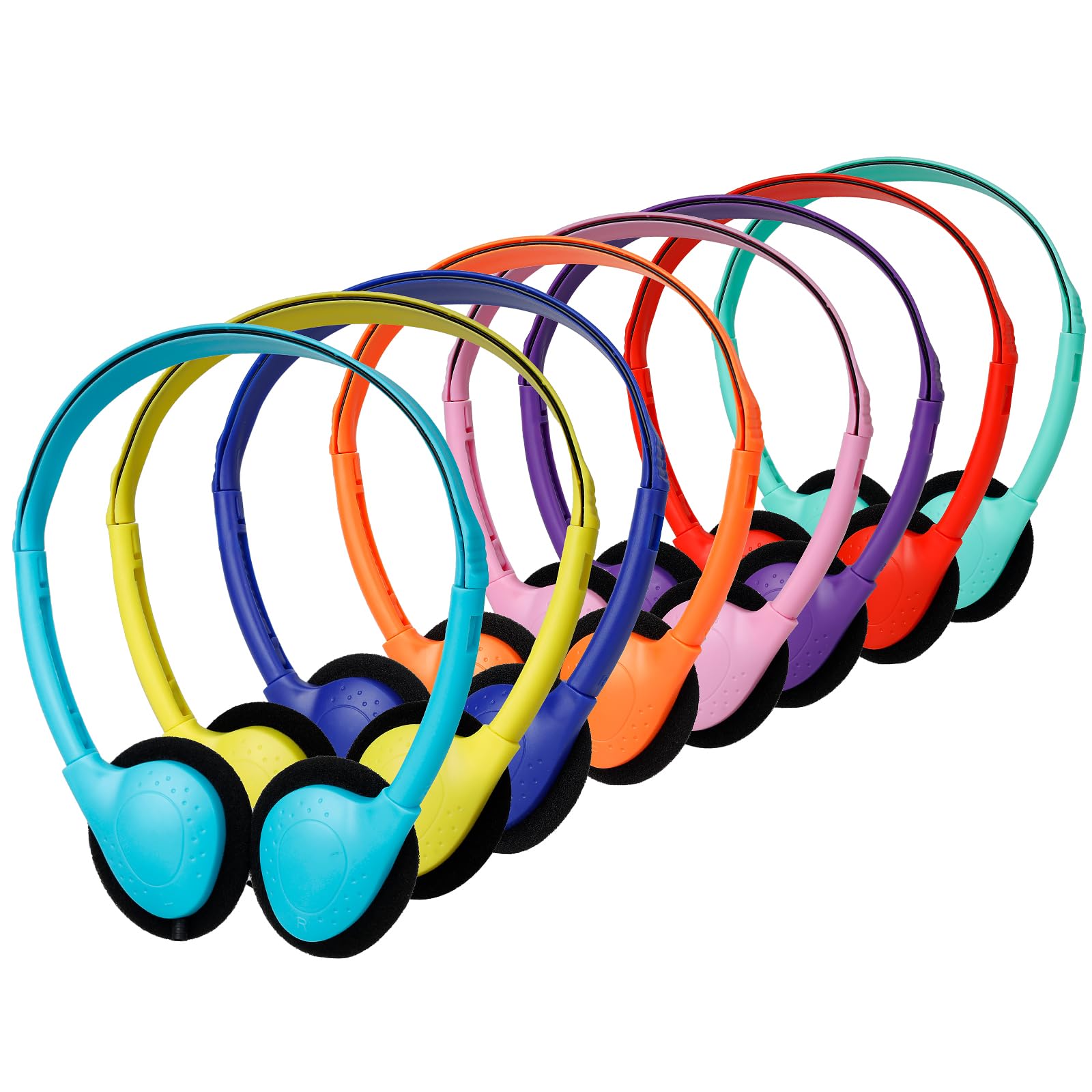 32 Pack Kids Headphones Bulk - Adjustable Wired Classroom Headphones for Students, Teens & Adults (Multi Color) - Perfect for School, Online Learning & Group Activities
