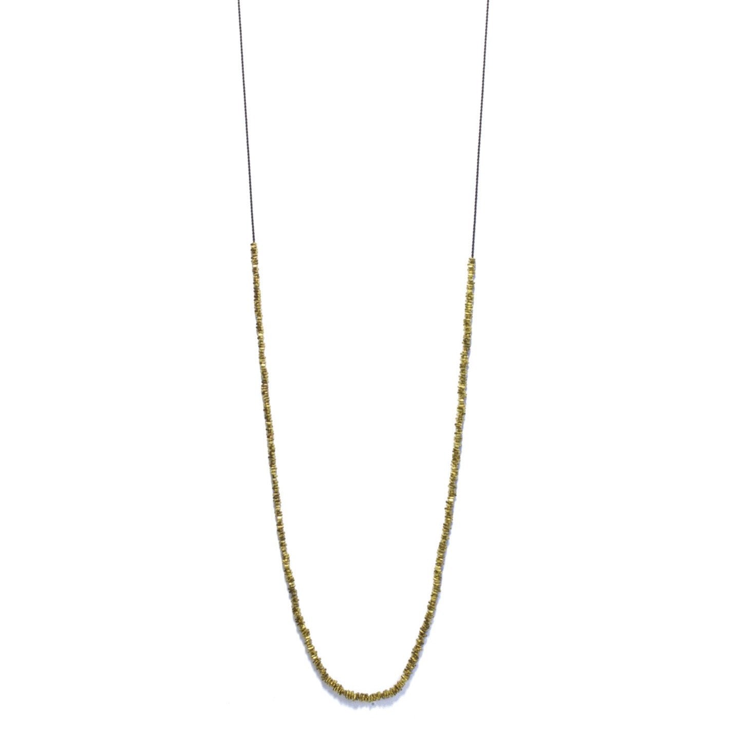 Elegant Brass Beaded Silk Necklace for Women - Handmade Boho Chic Jewelry - Perfect for Weddings, Parties & Everyday Wear