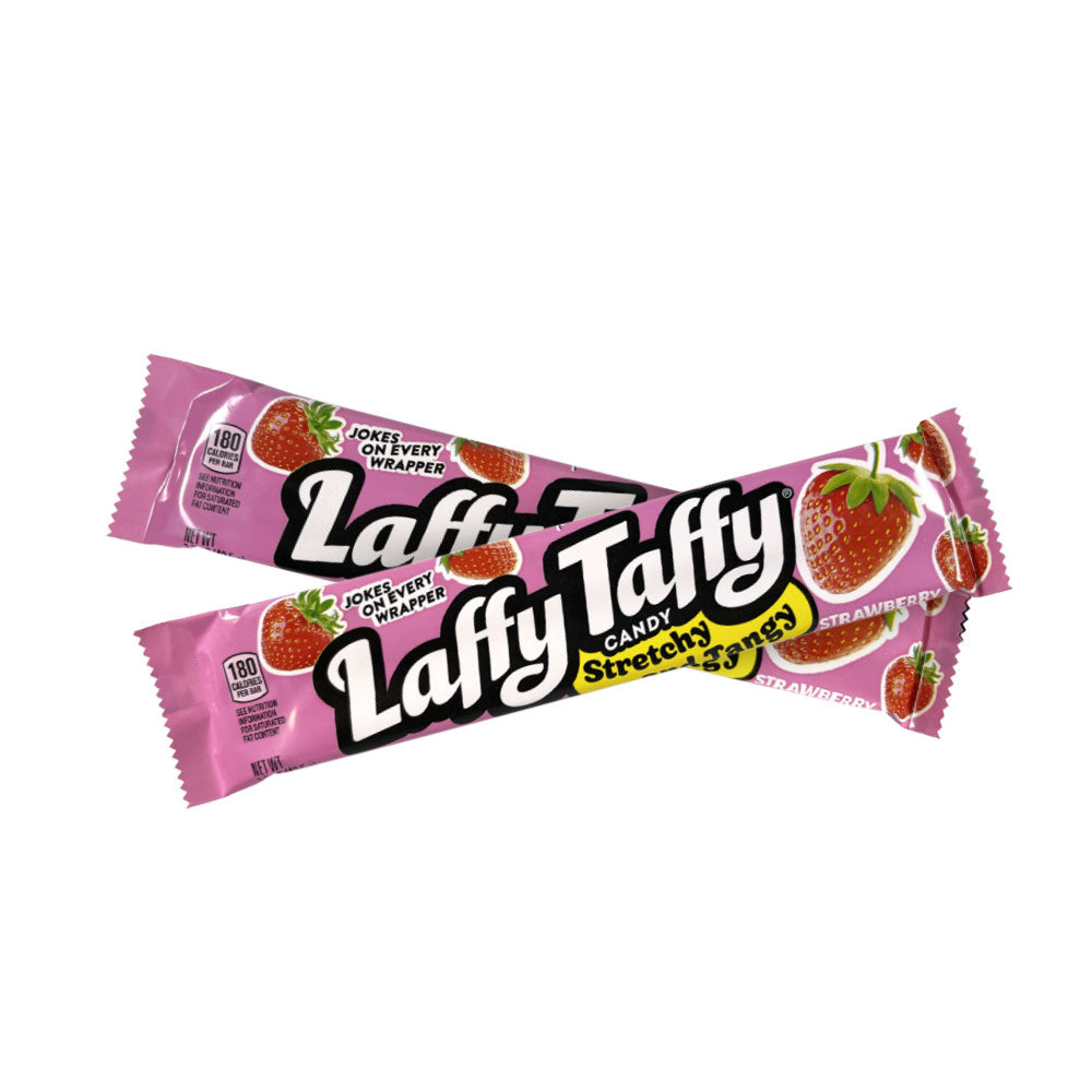 Ferrara Laffy Taffy Strawberry Candy - 1.5oz (24 Count Bulk Box) - Chewy Taffy for Parties, Halloween Treats & Office Snacks