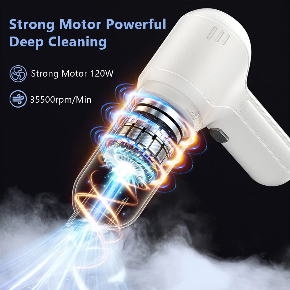 ANYCO Anymob Handheld Vacuum Cleaner - Compact & Portable with 2 Filters, White - Perfect for Car, Home, and Office Cleaning