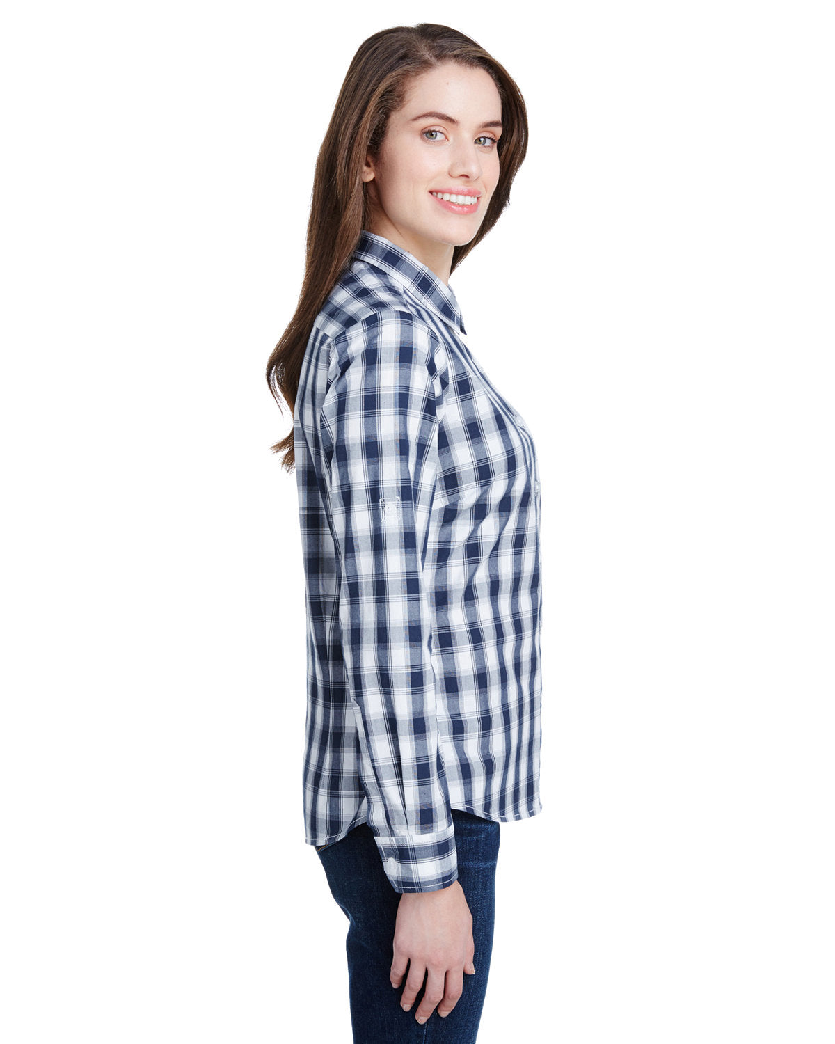 Reprime RP350 Women's Long Sleeve Cotton Checkered Shirt - Artisan Collection | Casual Office Wear & Fall Fashion Layering