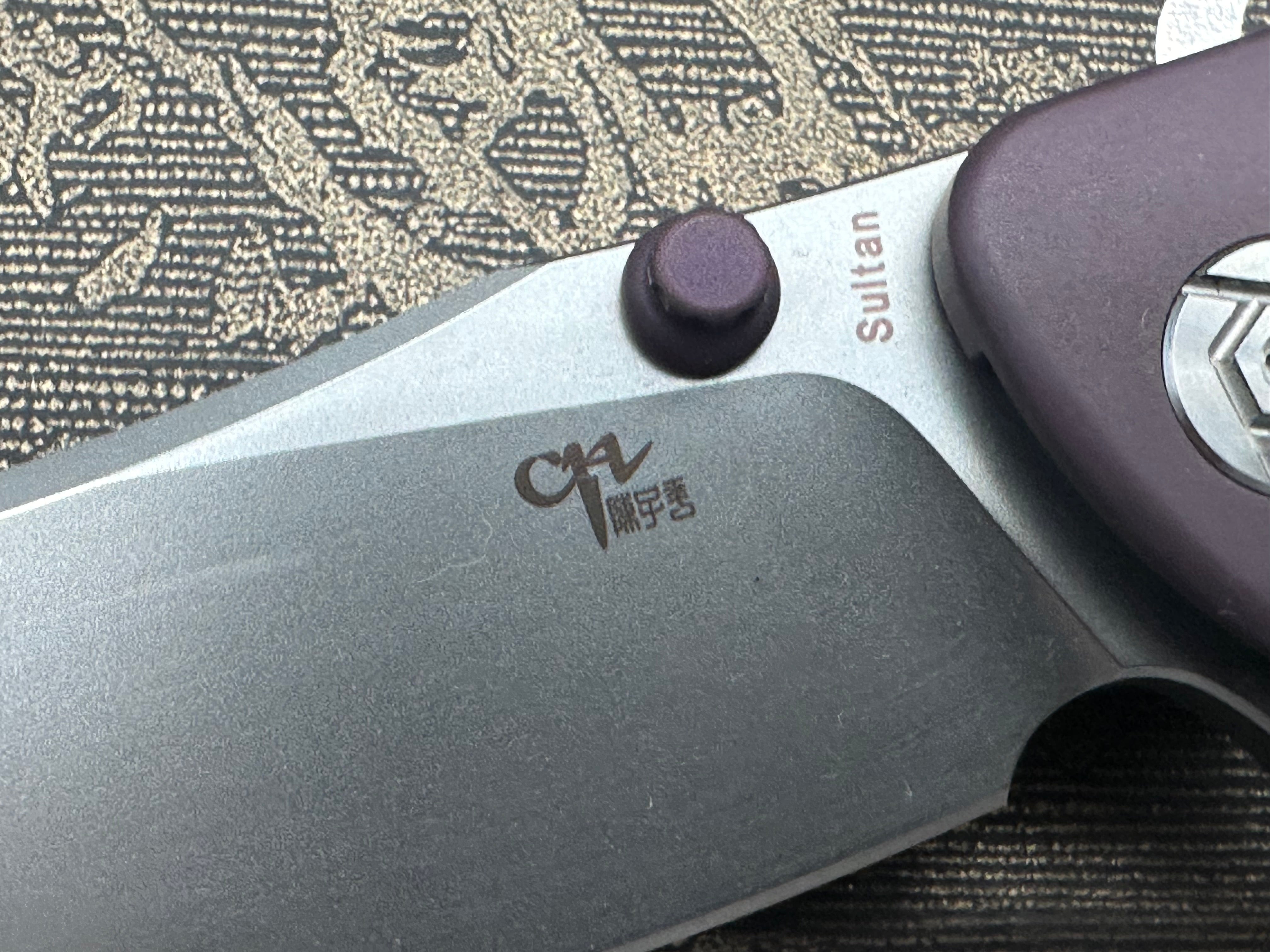 CH Knives Sultan Folding Knife - Purple Titanium Handle, S35VN Steel Plain Edge - EDC, Outdoor Camping, Survival & Everyday Carry