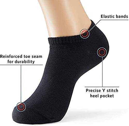 100 Pack Men's Ankle Socks - Size 10-13 Cotton Crew Socks in White & Black - Bulk Pack for Hiking, Running & Daily Wear - Breathable Comfort Socks for Workout & Casual Use