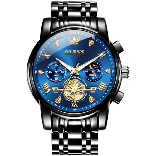 2856 Black Stainless Steel/Blue Dial