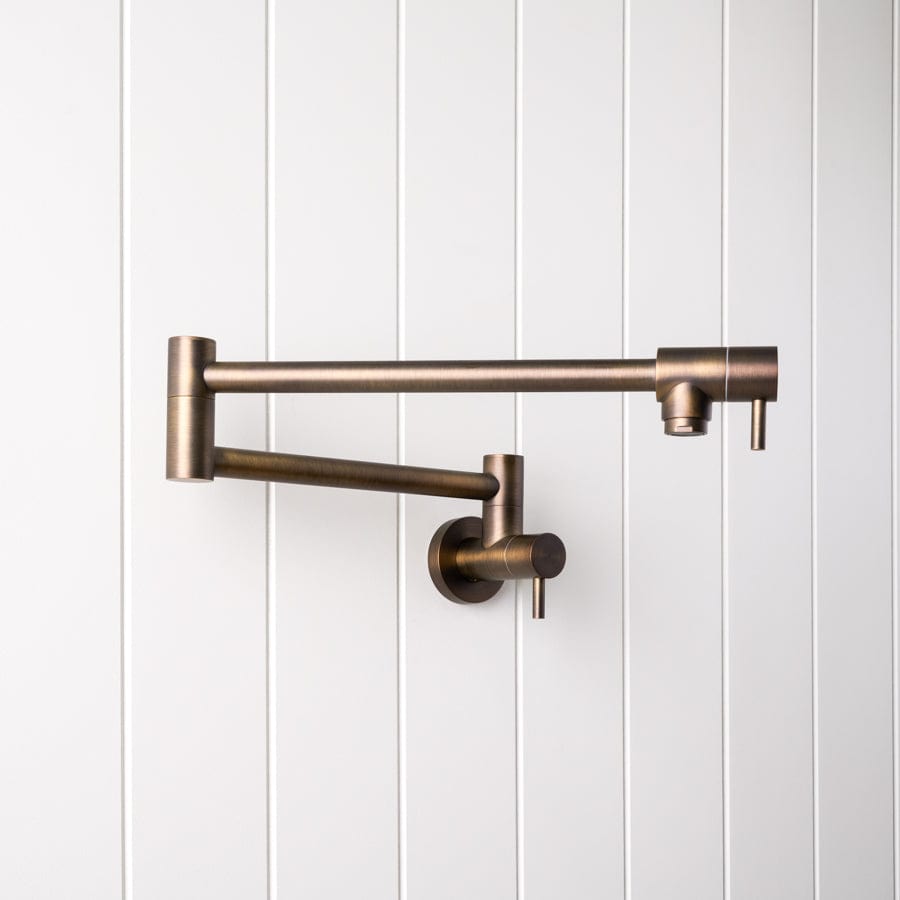 Antique Brass Pot Filler Faucet - Wall Mounted Kitchen Sink Faucet for Cooking, Filling Pots & Watering Plants | Perfect for Home Chefs & Gardeners