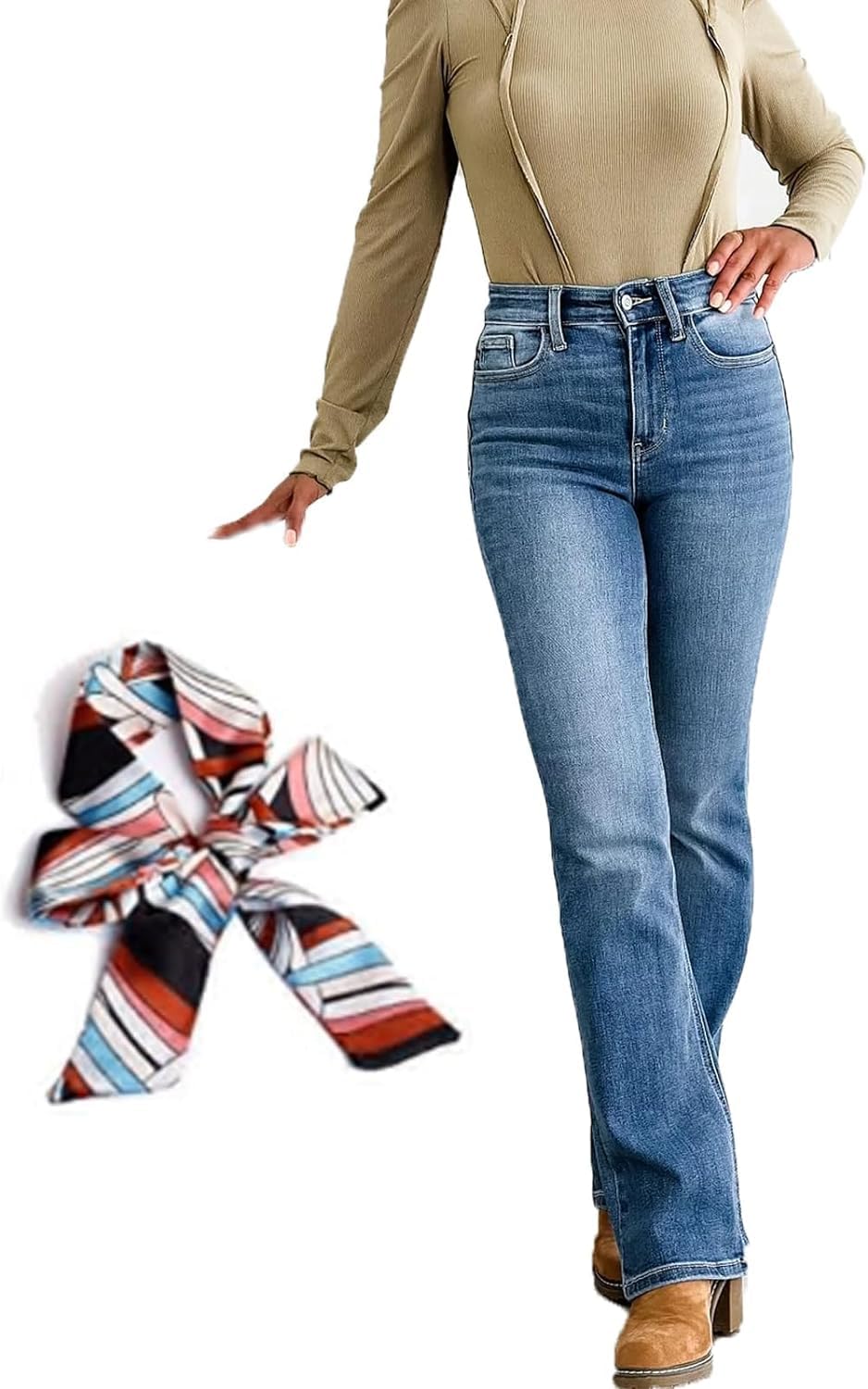 Holy Grail Bootcut Jeans - Women's High Waisted Stretchy for Tummy Control | Work & Casual Wear