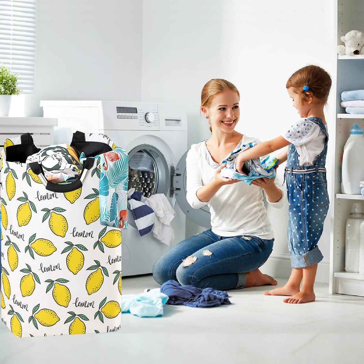Visesunny Large Laundry Hamper Basket - 50L Water-Resistant Oxford Cloth Storage Organizer with Handles for Clothes, Toys & Linens | Perfect for Bedroom, Bathroom, Dorm & Kids Room | Space-Saving Home Organization Solution