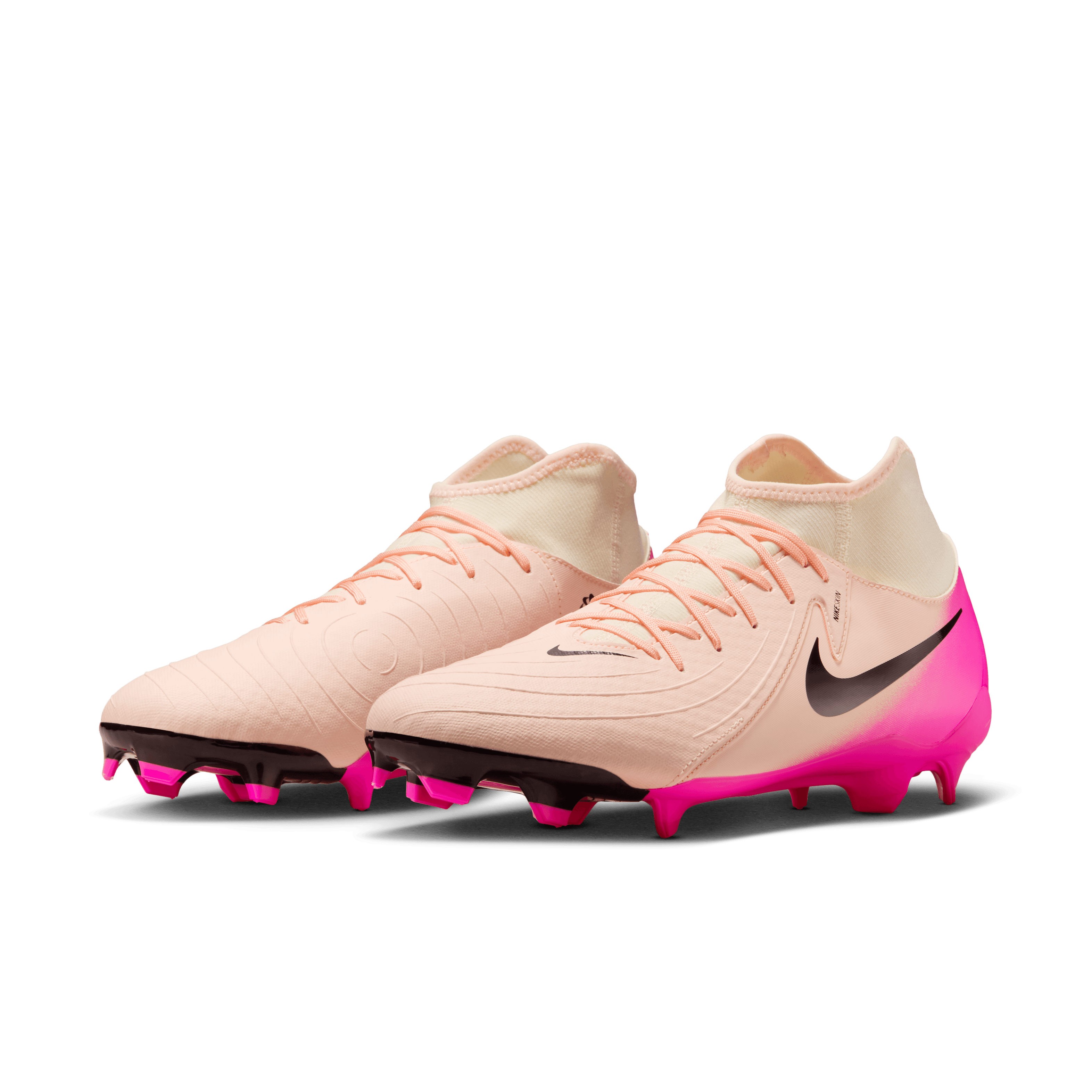 Nike Phantom Luna 2 Academy FG/MG Soccer Cleats for Women & Men - Crimson Tint/Black/Pink Blast - Firm Ground & Multi-Ground Football Boots - Perfect for Training, Matches & Outdoor Sports