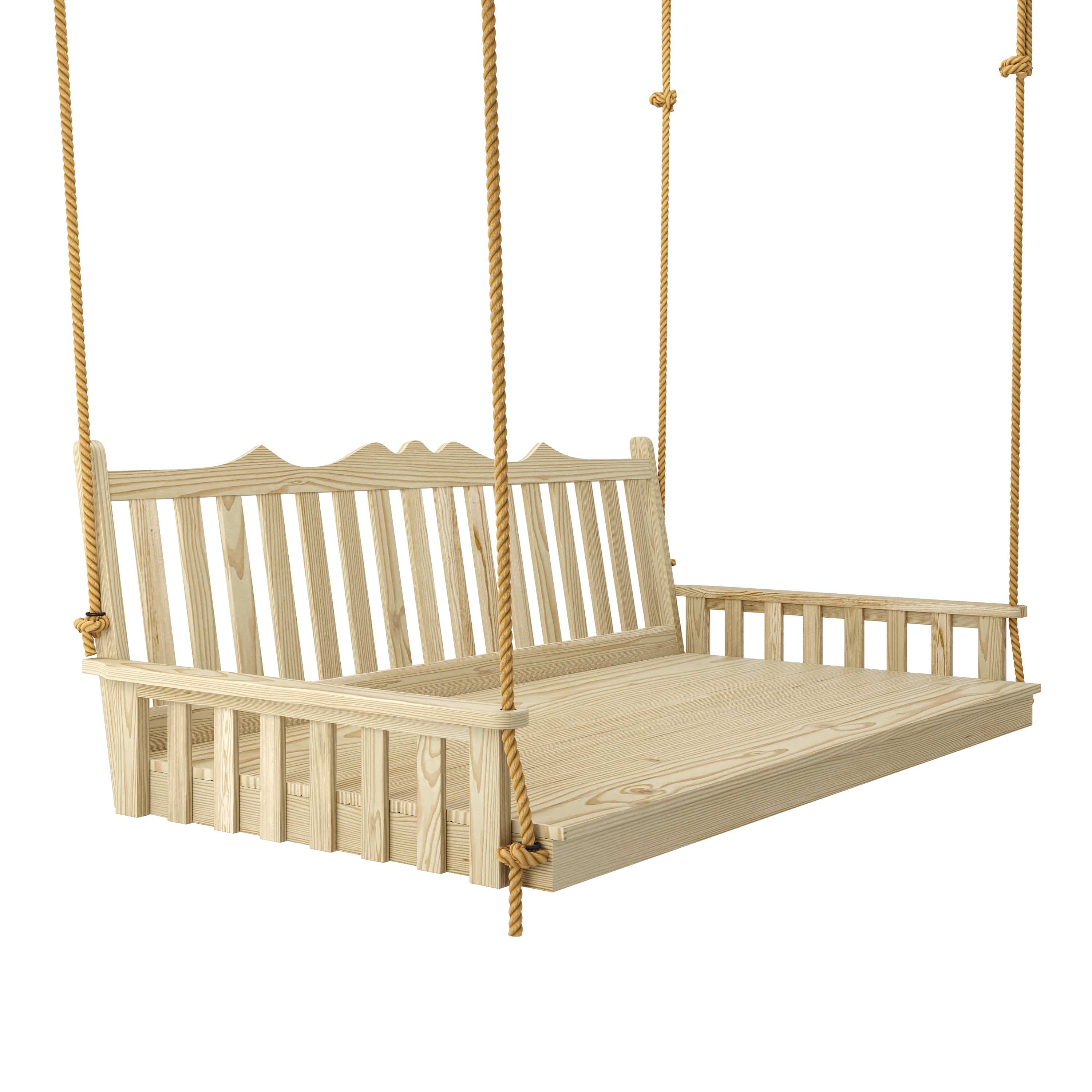 Keystone Amish Co. York Porch Swing Bed - Handcrafted Cedar Wood Outdoor Hanging Daybed for Patio, Garden & Backyard Relaxation