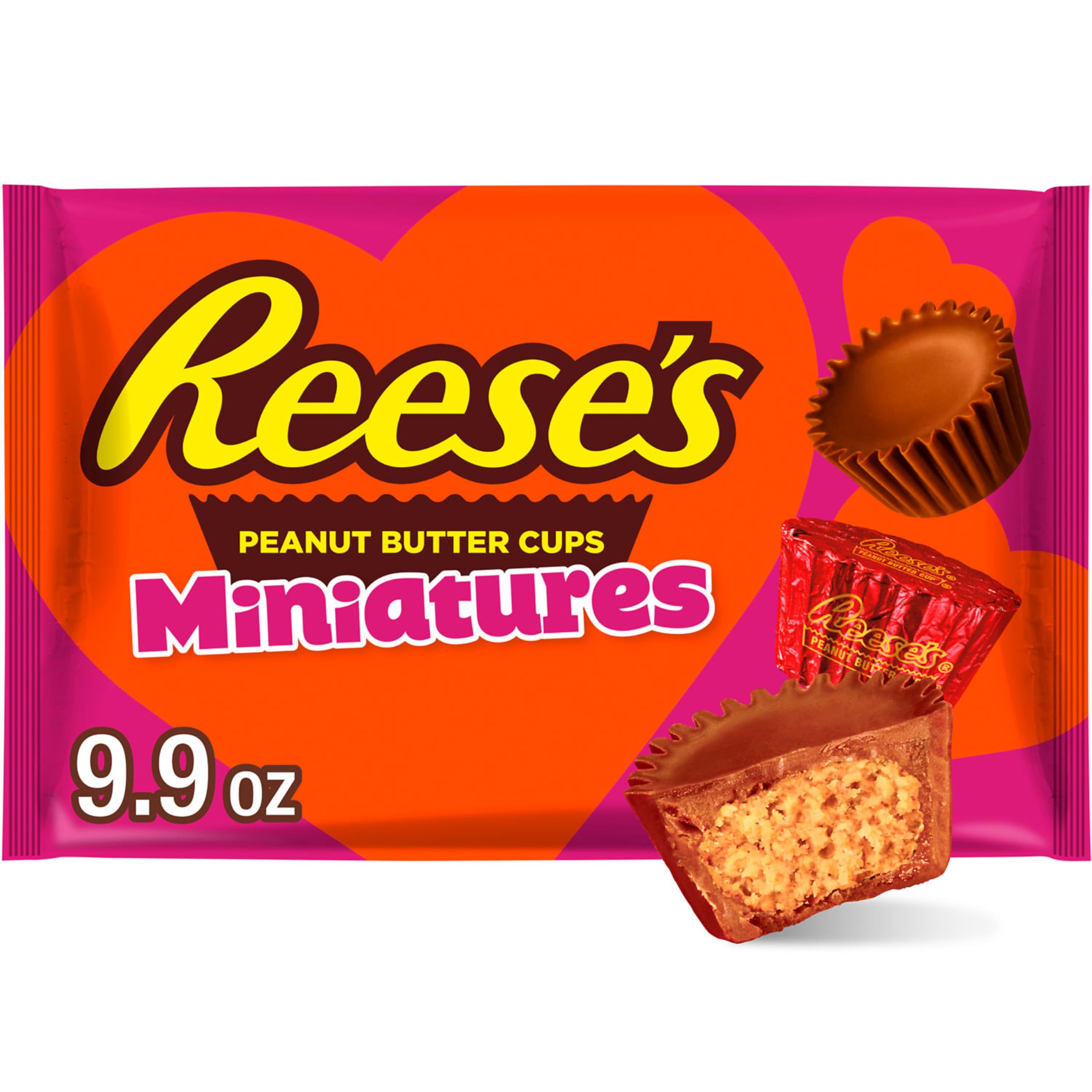 Reese's Miniatures Milk Chocolate Peanut Butter Cups - 9.9 oz Valentine's Day Candy Bag | Bulk Chocolate Treats for Gifts, Parties & Snacking