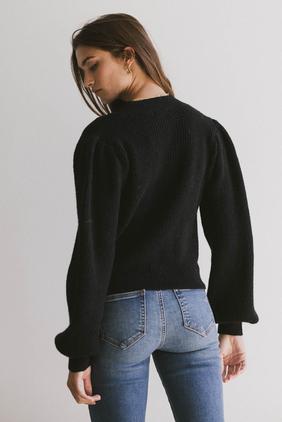 Black Amber Knit Sweater for Women - Cozy Winter Pullover | Perfect for Casual Outfits, Office Wear & Holiday Gatherings