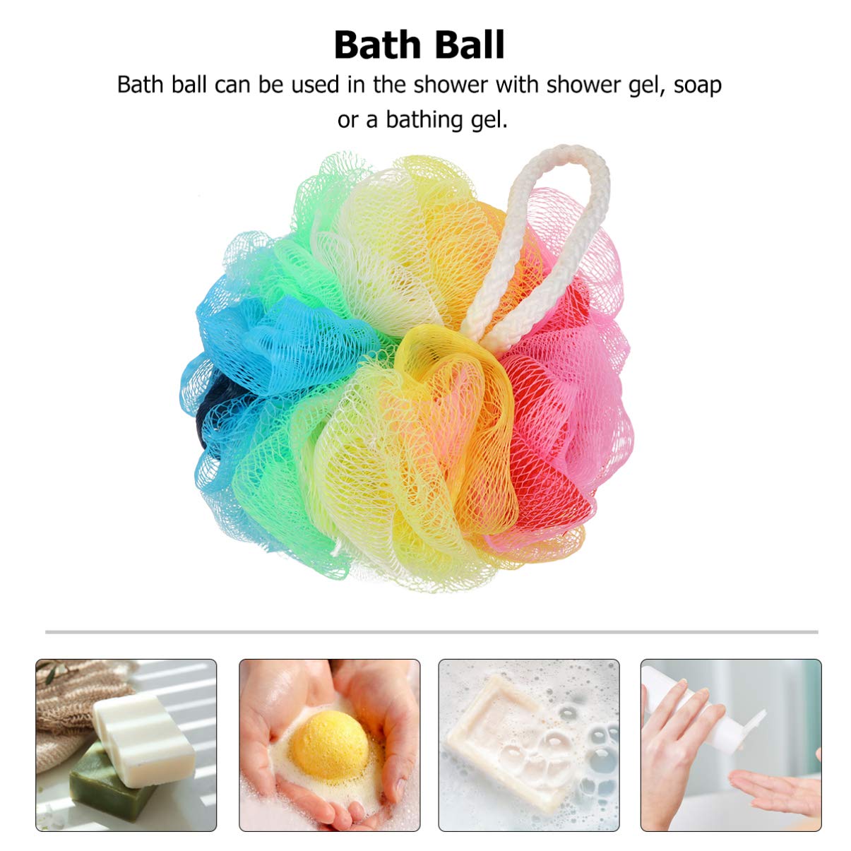 Exfoliating Loofah Sponges for Face & Body - 6 Pack Bath Sponge Balls, Mesh Shower Pouf, Bubble Making Scrubber for Men & Women - Spa, Shower & Bathroom Accessories - Perfect for Exfoliation & Relaxation