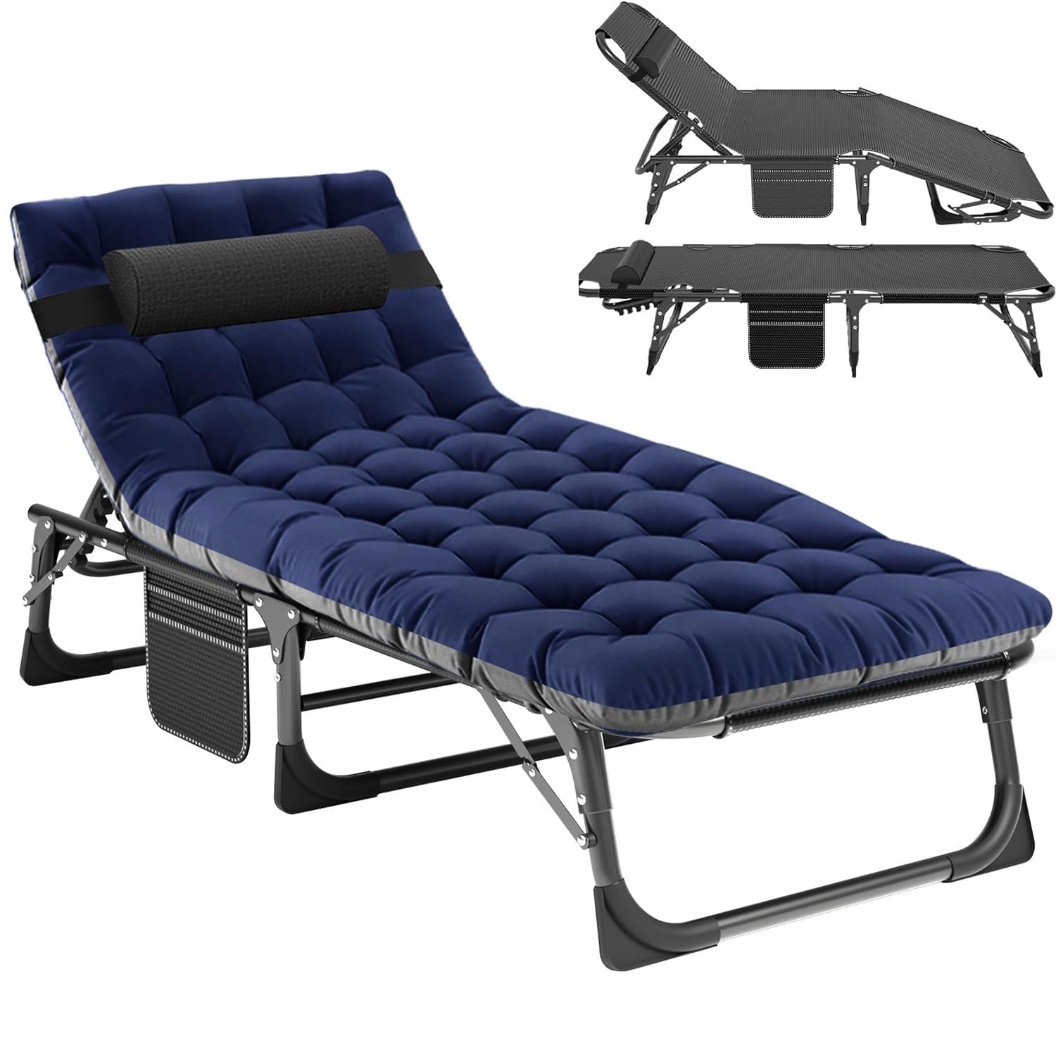 Slsy Foldable Bed with Mattress - Cot Size Folding Guest Bed for Adults, Portable Hideaway Bed with Adjustable Positions - Perfect for Home, Office, Camping & Travel Use