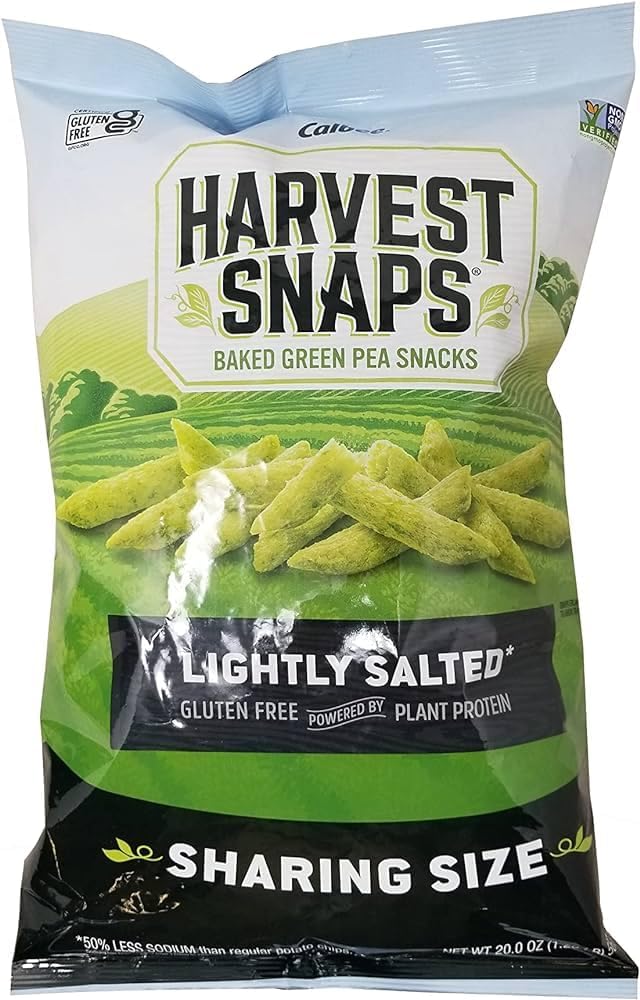 Healthy Baked Green Pea Snacks - Lightly Salted, Vegan & Gluten-Free (20oz Pack of 2) | Perfect for Keto Diet, Office Snacking & Kids Lunch Boxes