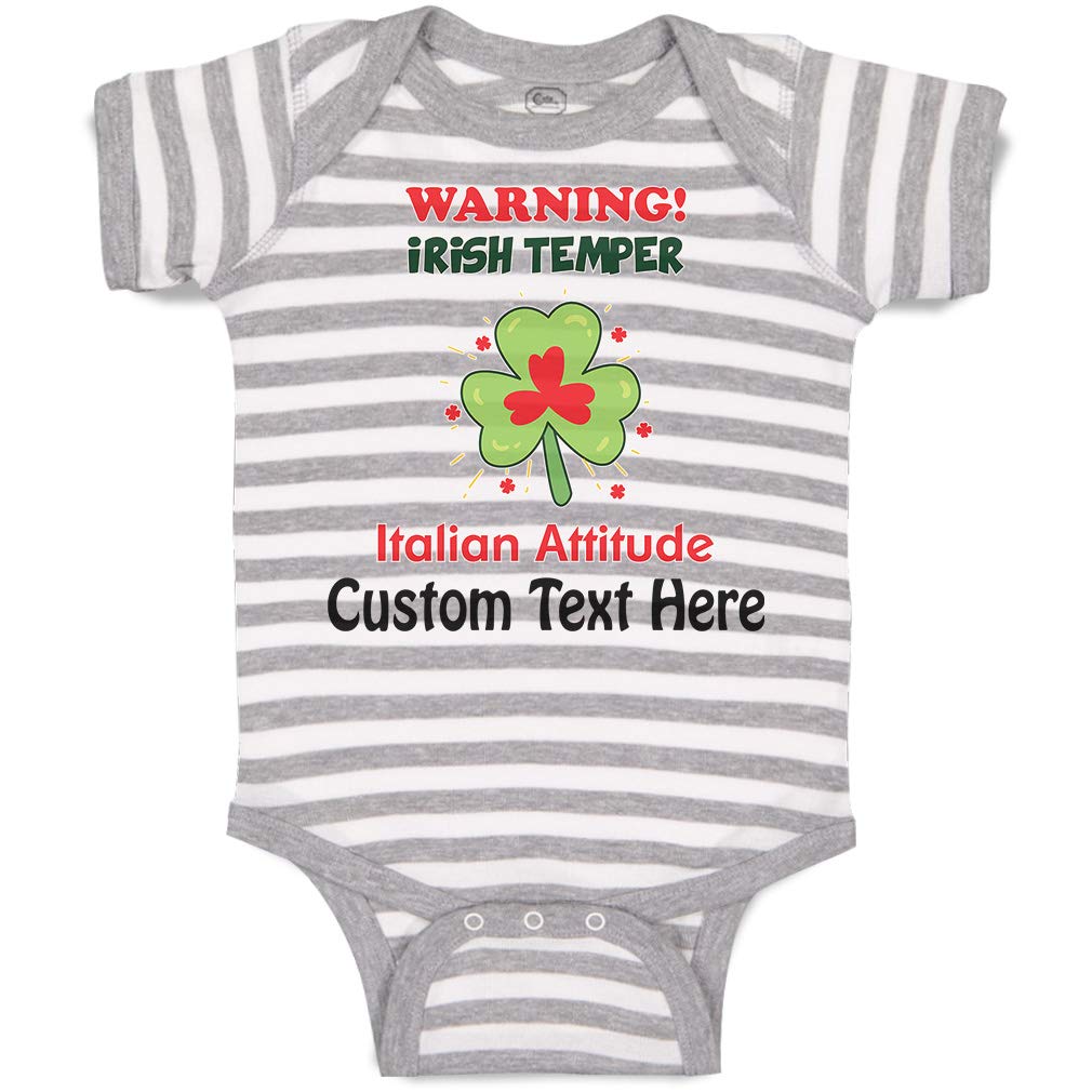 Custom Baby Bodysuit - Irish Temper & Italian Attitude Outfit for Boys & Girls | Cute Infant Onesie for St. Patrick's Day, Family Photos & Holiday Gifts