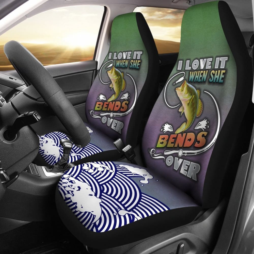 Premium Bass Fishing Car Seat Covers - Waterproof & Durable Protection for Truck & SUV Seats - Perfect for Outdoor Enthusiasts & Anglers