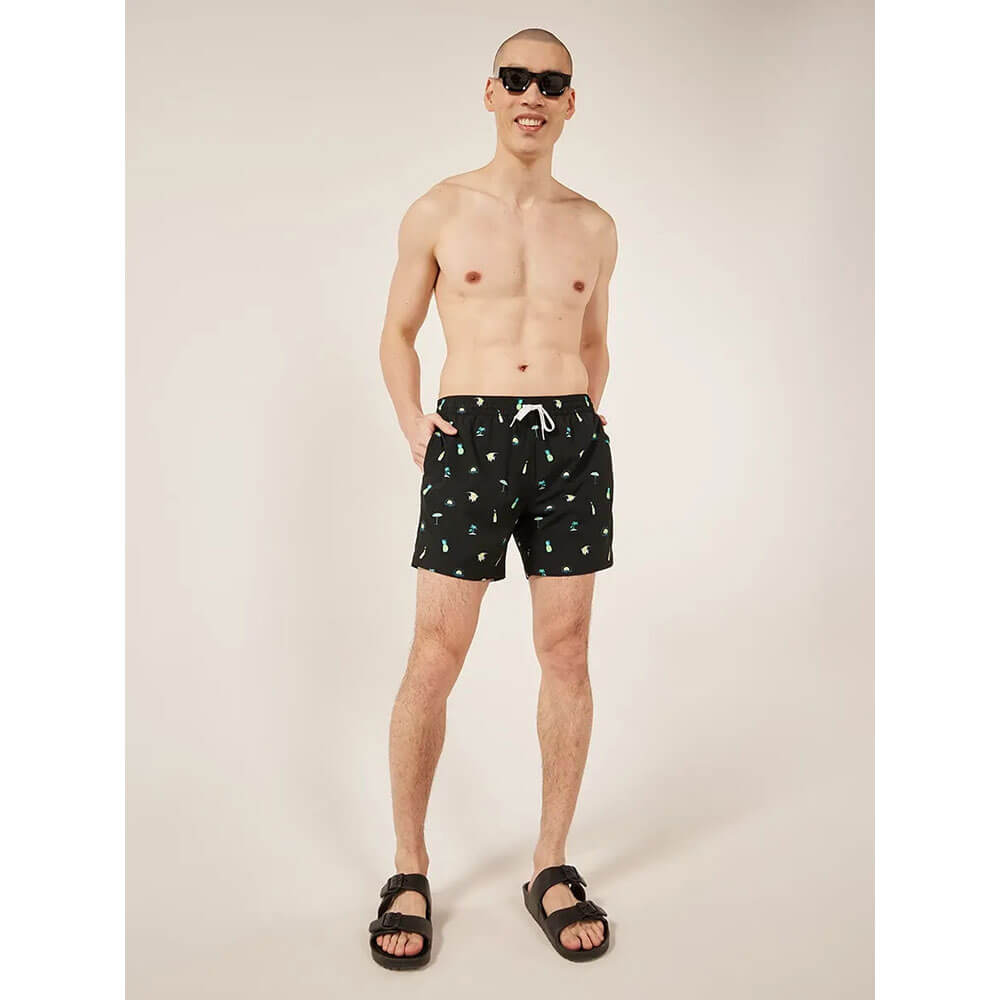 Chubbies 5.5 Inch Quick-Dry Swim Trunks for Men - Black Plaid Pattern Beach Shorts | Perfect for Swimming, Vacation & Summer Outdoor Activities