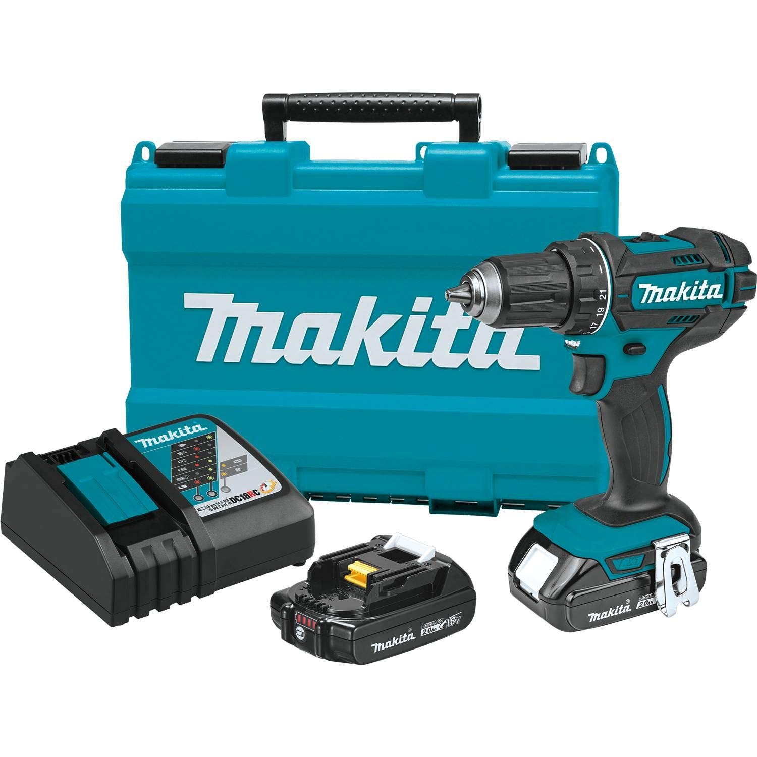 **Makita XFD10R 18V LXT® Lithium-Ion Cordless Drill Driver Kit with 2.0Ah Battery - Compact & Powerful for DIY, Woodworking, and Home Improvement Projects**