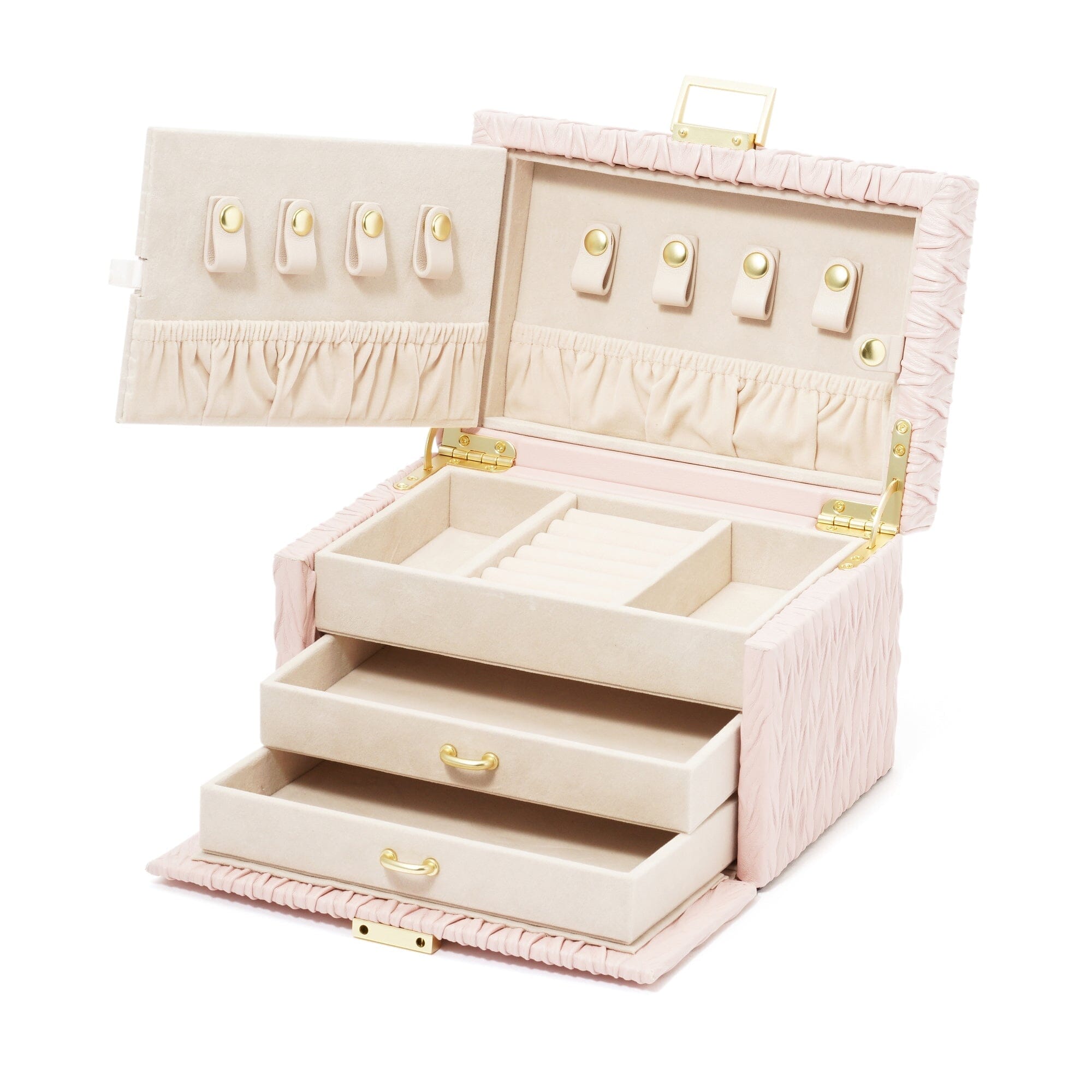 Elegant Small Pink Embossed Jewelry Box - Perfect for Gift Giving, Travel & Home Storage | Jewelry Organizer for Necklaces, Rings & Earrings