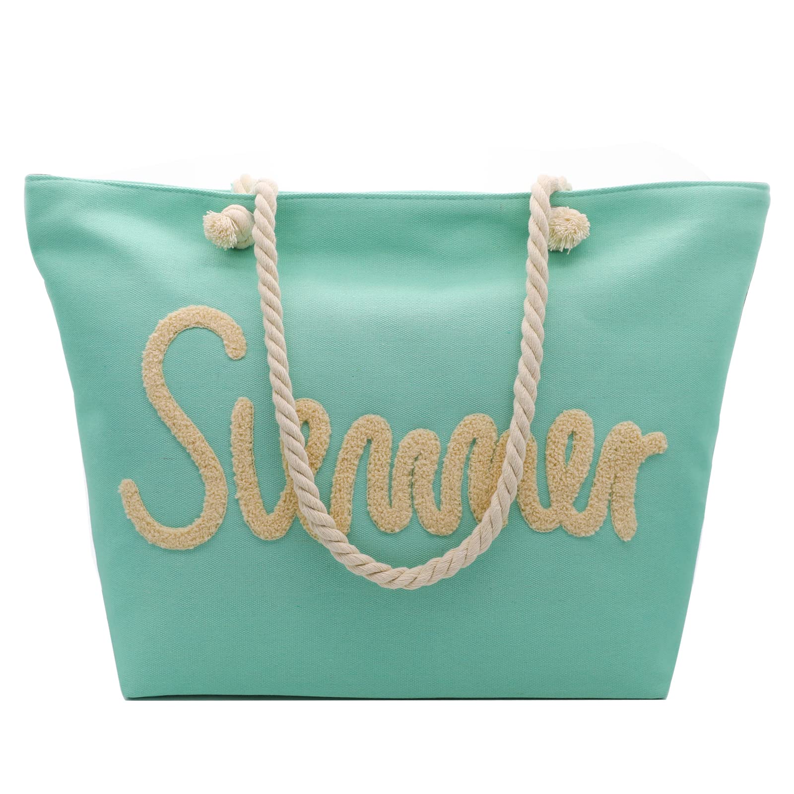 Large Beach Tote Bag for Women with Zipper - Waterproof Summer Beach Bag, Spacious Shoulder Handbag for Pool, Travel & Shopping - Perfect for Beach Vacations, Gym & Weekend Getaways