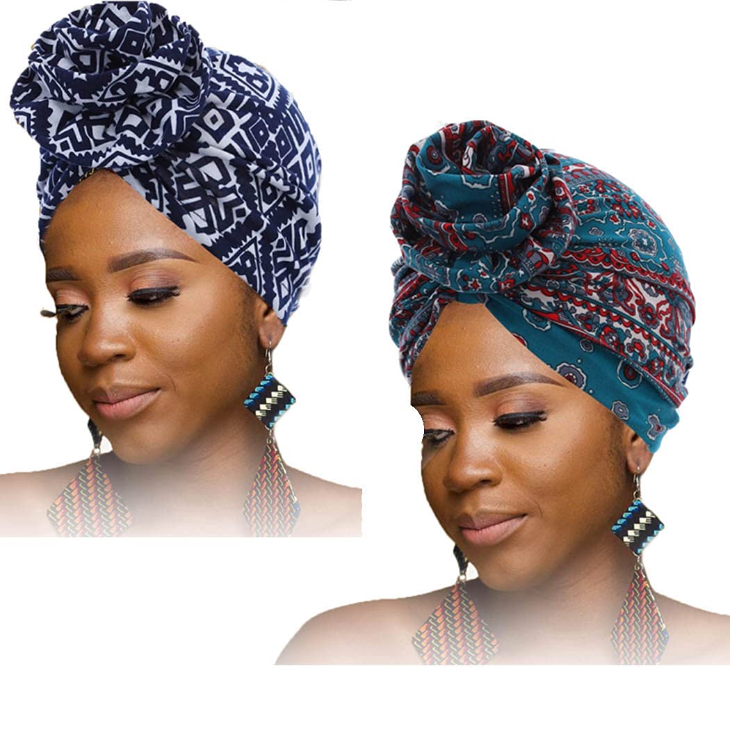 Woeoe African Turban Head Wrap - Soft & Stylish Hair Scarf for Women - Perfect for Everyday Wear, Special Occasions & Protective Hairstyles