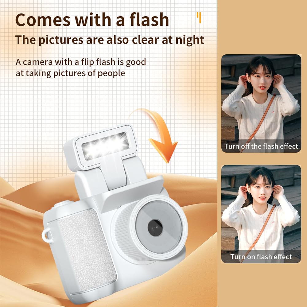 Andoer Mini Digital Camera 1080P HD - 1.44 Inch Compact Camera with 90° Rotatable Flash, Rechargeable Portable Camera for Kids & Beginners - Perfect for Travel, Birthday Gifts & Everyday Photography