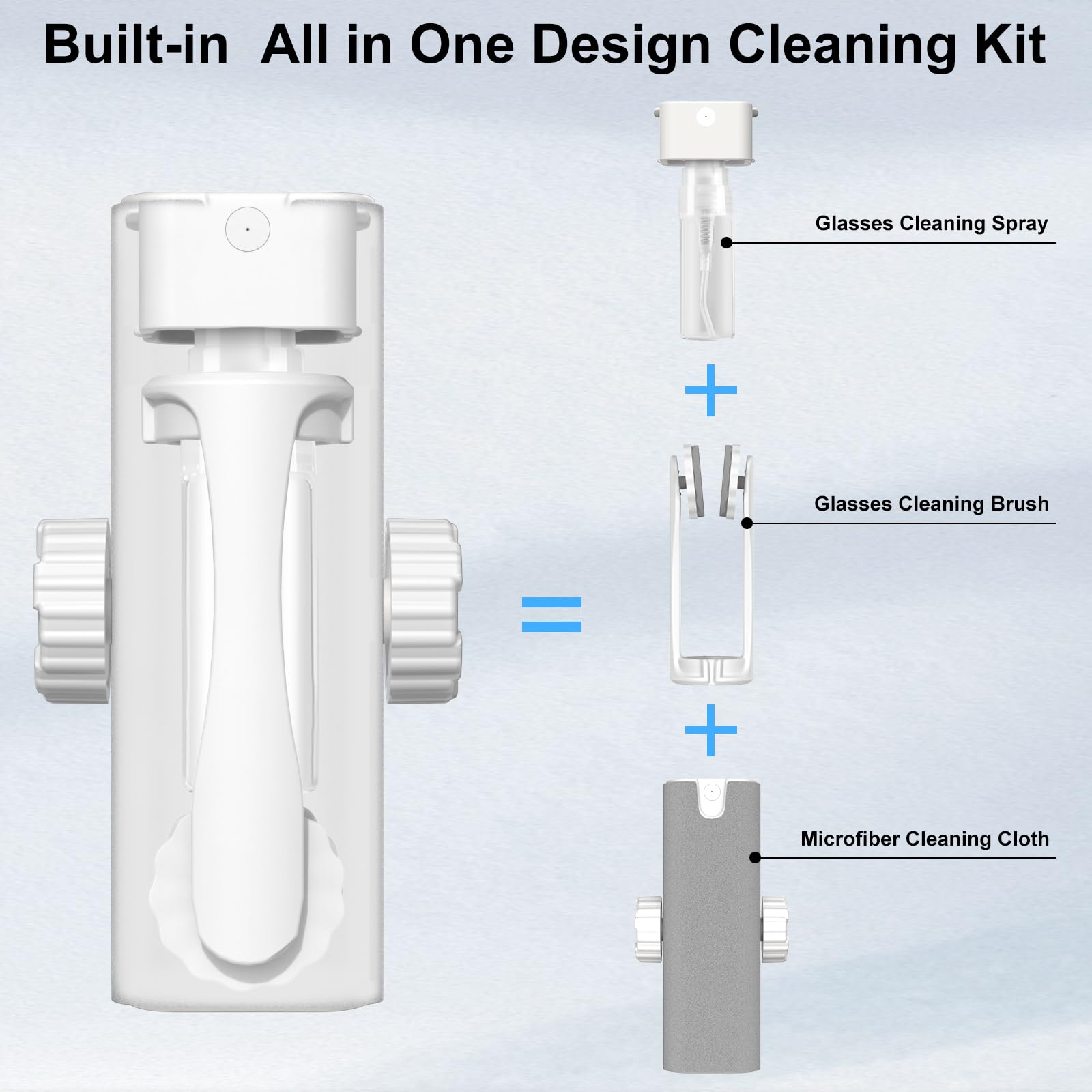 Haino Glasses Cleaner Kit - Portable Travel Eyeglass Cleaner with Microfiber Cloth for Glasses, Sunglasses & Phone Screens | Perfect for Home, Office & On-The-Go Cleaning