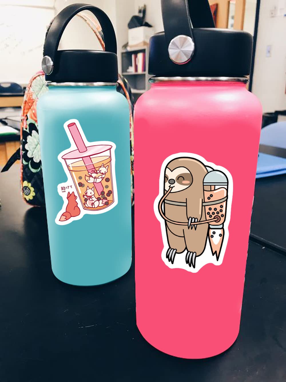 50PCS Kawaii Bubble Tea Stickers - Cute Boba Stickers, Waterproof Vinyl Aesthetic Stickers for Water Bottles, Laptops, Journals - Perfect for Teens, Kids & Girls - Great for School, DIY Crafts & Gift Wrapping
