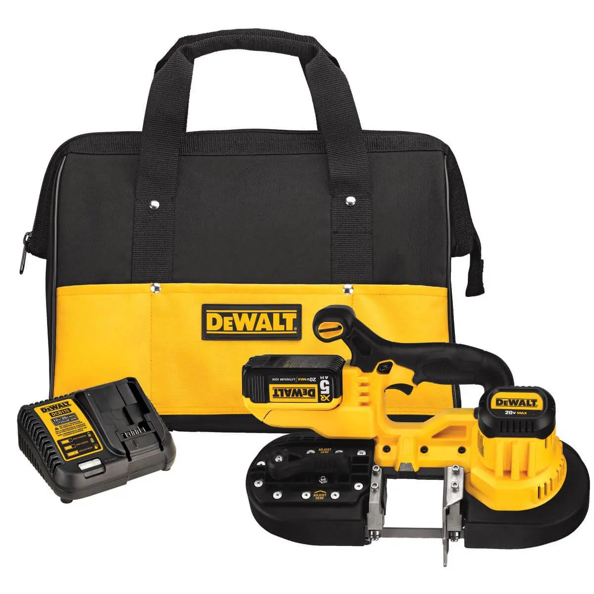DEWALT DCS371P1 20V MAX* Lithium Ion Cordless Portable Band Saw Kit - Perfect for Metal Cutting, Plumbing, and Construction Projects
