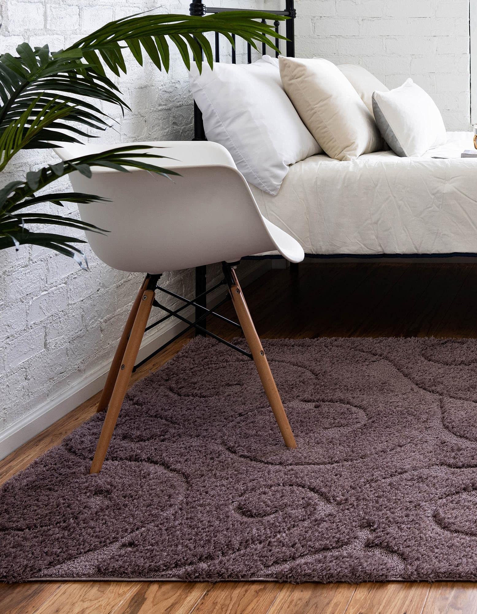 Botanical Shag Collection 9' x 12' Violet Shag Rug - Soft Plush Area Rug for Living Room, Bedroom & Dining Room - Perfect for Home Decor, Cozy Spaces & Open Floor Plans