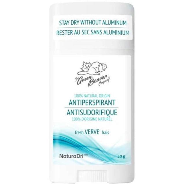 Green Beaver Natural Antiperspirant Deodorant - Fresh Verve Scent, 50g | Aluminum-Free, Vegan & Cruelty-Free | All-Day Protection for Active Lifestyles