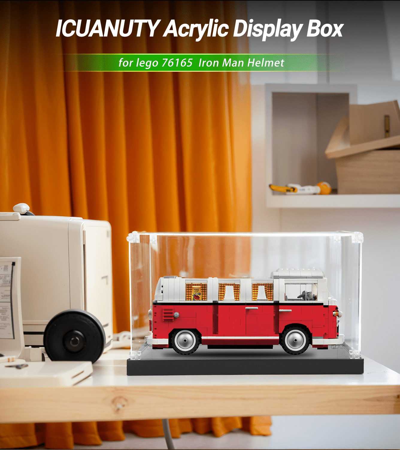 LEGO Volkswagen T1 Camper Van 10220 Display Case - Clear Acrylic Showcase for Collectible LEGO Sets - Perfect for Home Decor, Office Display & Collector's Showcase