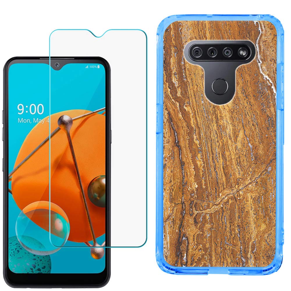LG K51 Case with Tempered Glass - Slim TPU Cover for Protection | Work & Travel