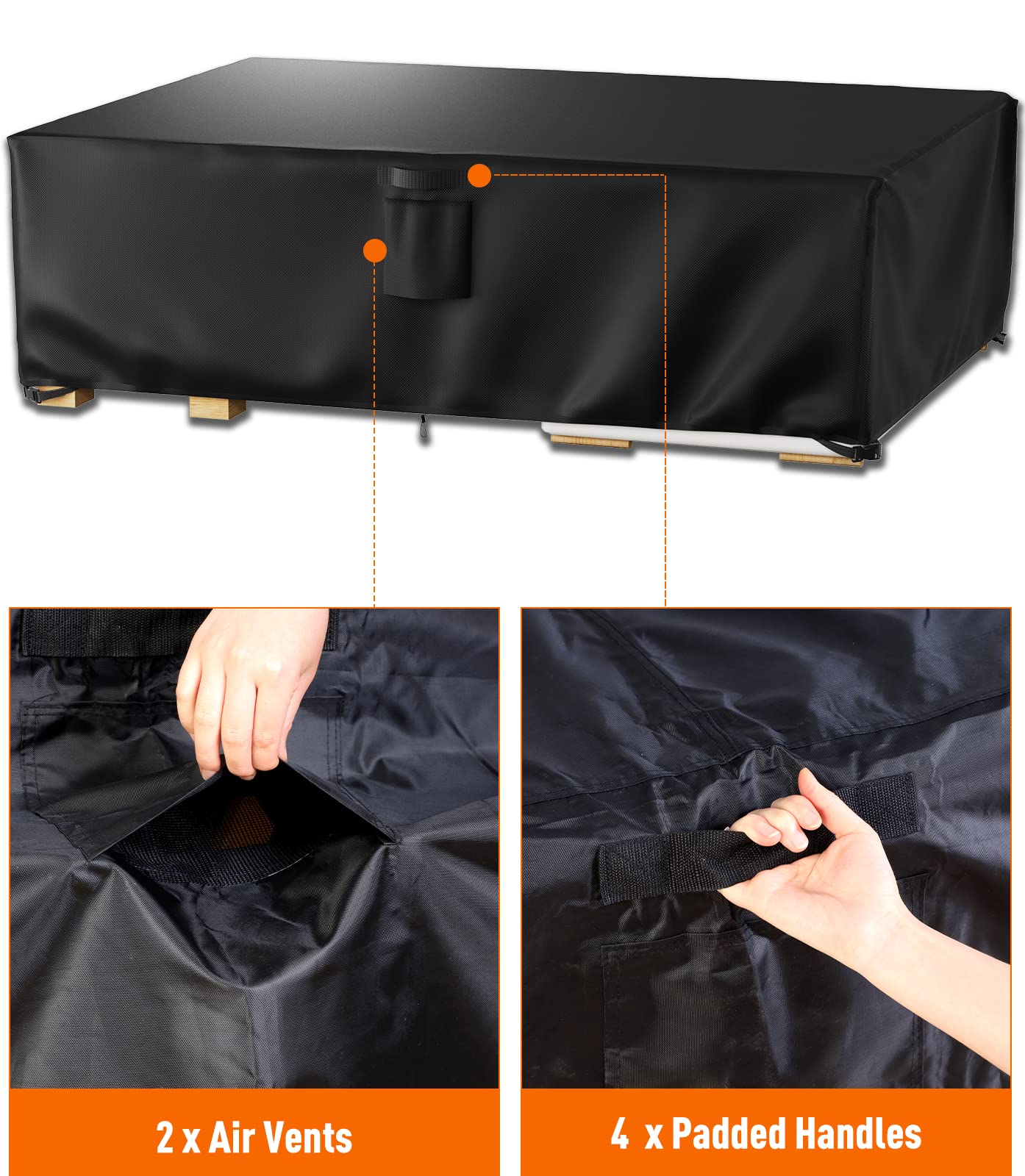 Heavy Duty 600D Waterproof Patio Furniture Covers - Outdoor Table and Chair Protectors (108