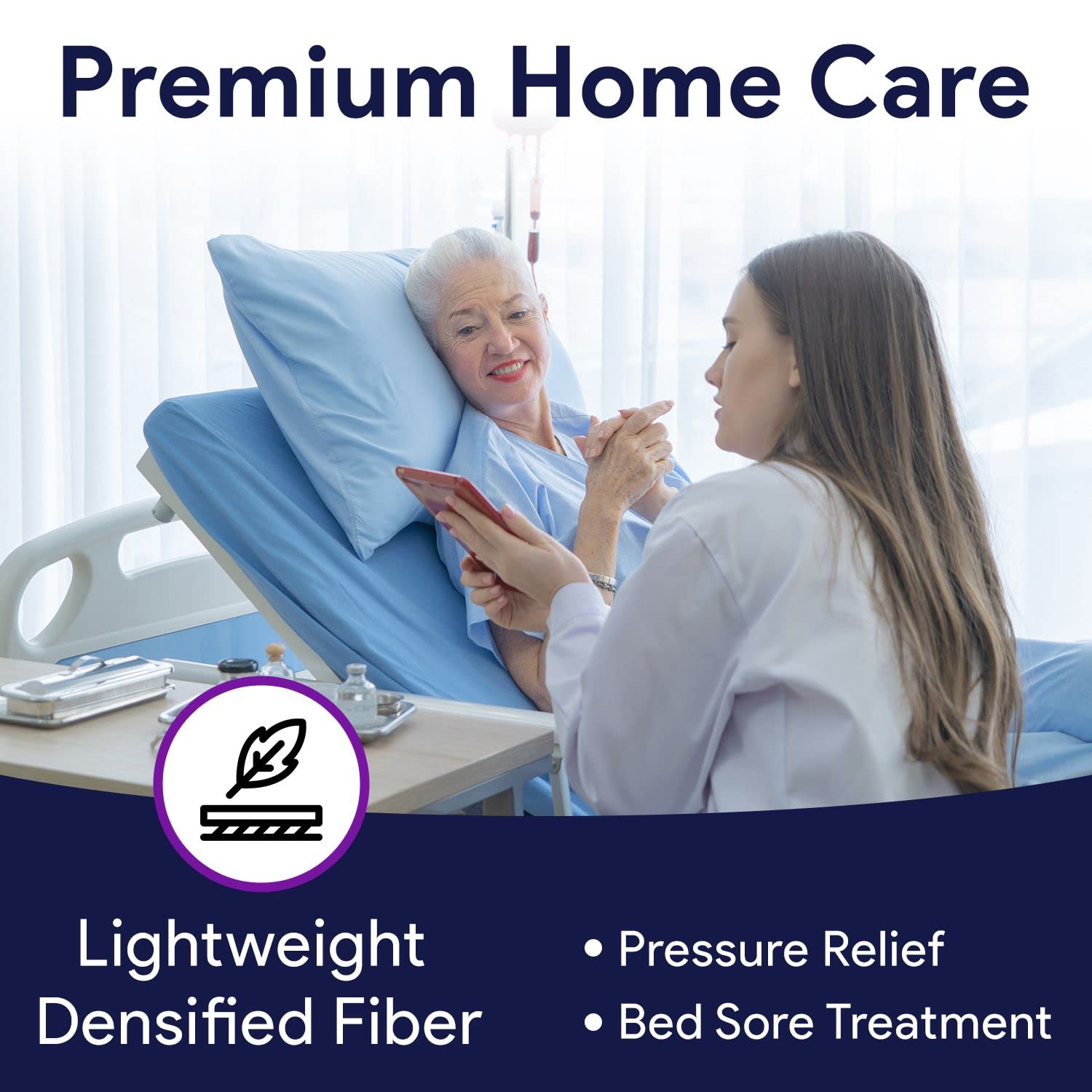Premium Densified Fiber Hospital Bed Mattress - Lightweight Nylon Medical Mattress for Home Care - Pressure Relief & Bed Sore Prevention - 100% Recyclable Eco-Friendly Material - 35