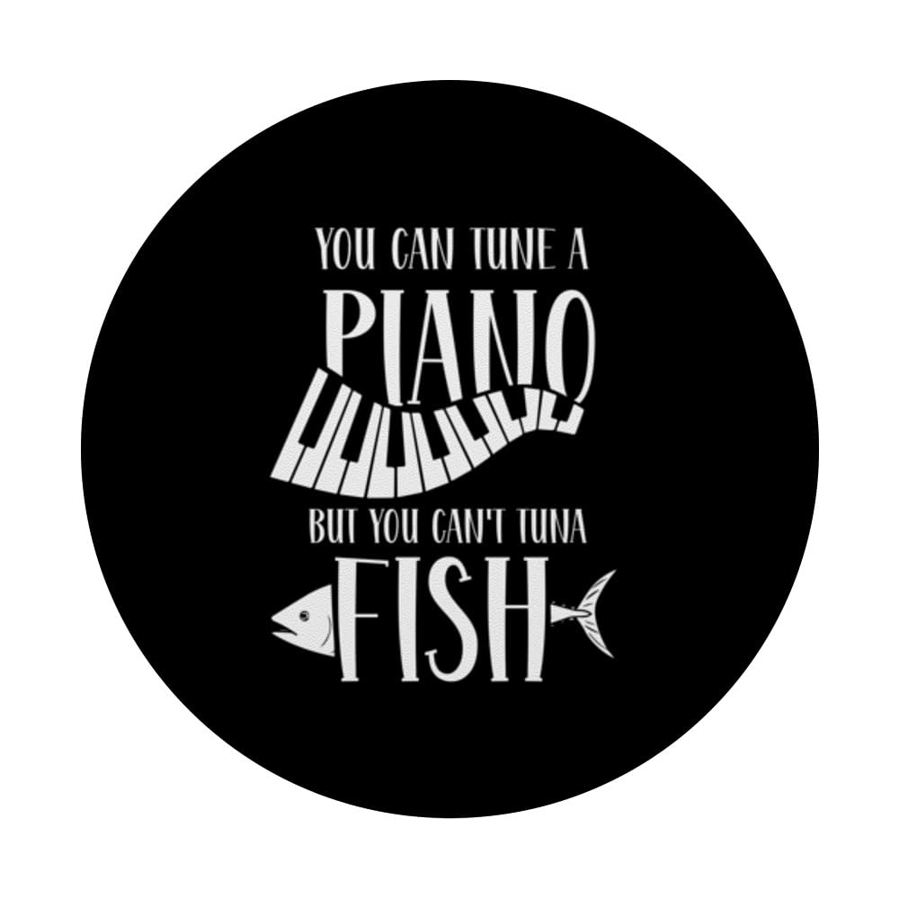Funny Piano Tuna Fish PopSockets PopGrip - Adhesive Phone Grip & Stand for iPhone, Samsung, Smartphones - Perfect for Music Lovers, Office, Commute & Daily Use