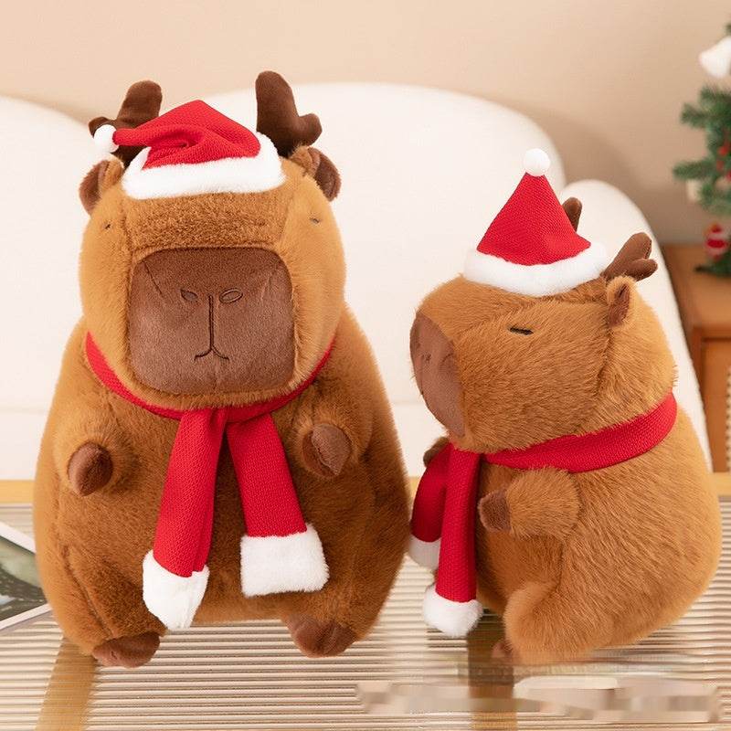 Christmas Capybara Plush Toy | Soft Stuffed Animal Gift for Kids & Adults | Perfect for Holiday Decor, Cuddling & Gifts