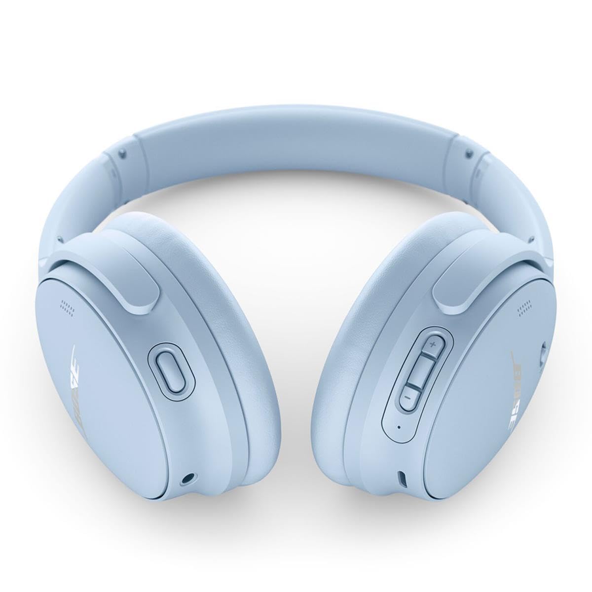 Bose QuietComfort 45 Wireless Bluetooth Noise Cancelling Over-Ear Headphones with Portable Charger - Moonstone Blue | Premium Sound for Travel, Work & Home Office Use