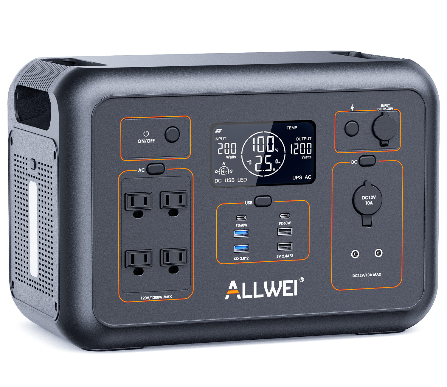 ALLWEI PPS1200 Portable Power Station 1008Wh 1200W - Solar Generator for Camping, RV, Emergency Backup & Outdoor Adventures