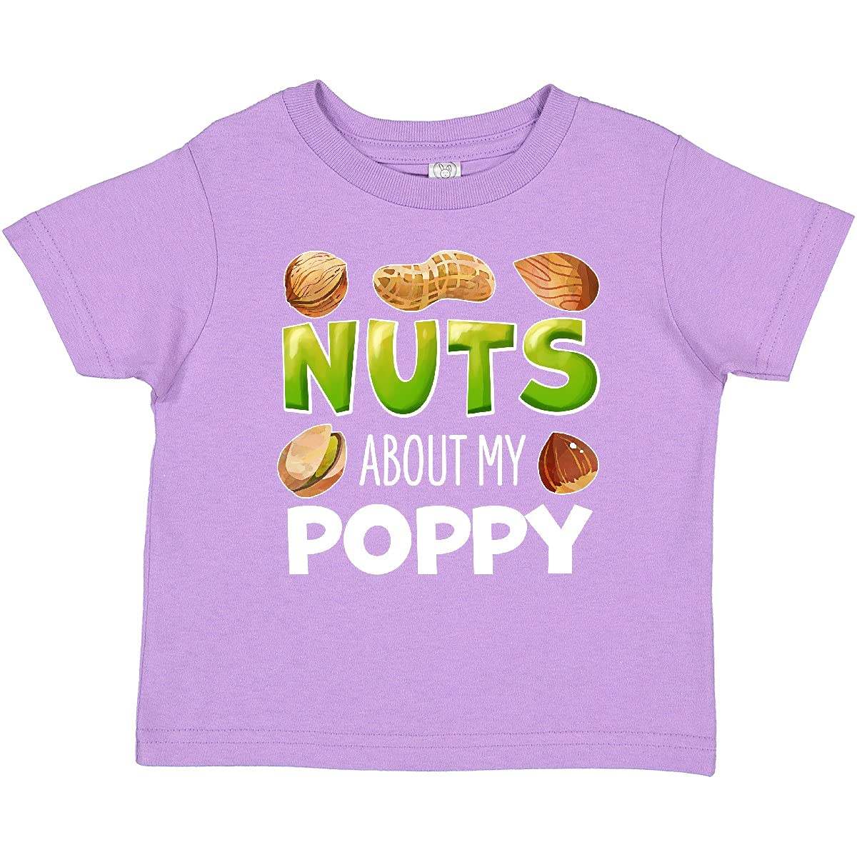 Inktastic Nuts About My Poppy Peanut Almond Pistachio Baby T-Shirt - Cute Funny Graphic Tee for Toddlers & Infants - Perfect for Family Outings, Playdates & Photo Shoots