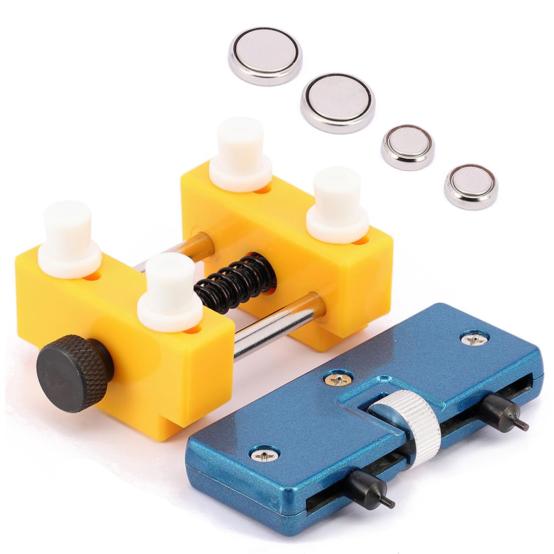 Professional Watch Back Remover Tool Kit with 4 Watch Batteries - Watch Case Back Opener for Watch Repair & Battery Replacement - Perfect for Jewelers, Watchmakers & DIY Enthusiasts