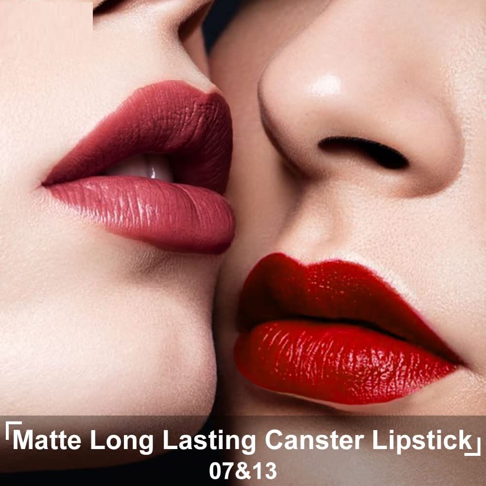 N.Y.N Beauty 6-Piece Multicolor Matte Lipstick Set with 2-in-1 Oil Control Compact Powder | Long-Lasting Smooth Finish | Perfect for Women's Daily Makeup & Special Occasions