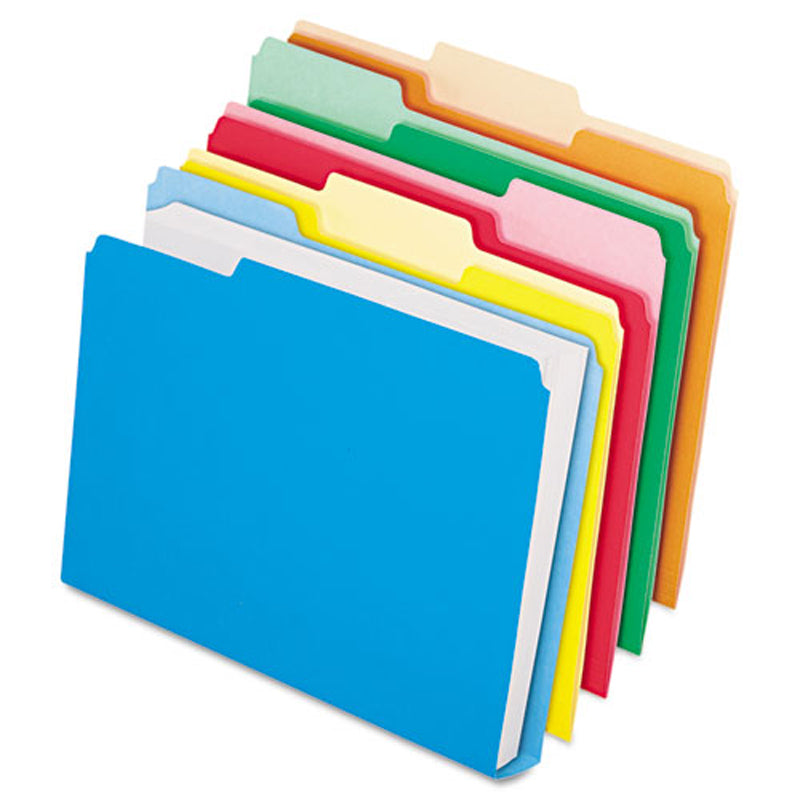 Double Cut File Folders - 50 Pack Letter Size for Office, School & Home Organization - Hanging File Folders for Filing Cabinets, Desk Storage & Document Management