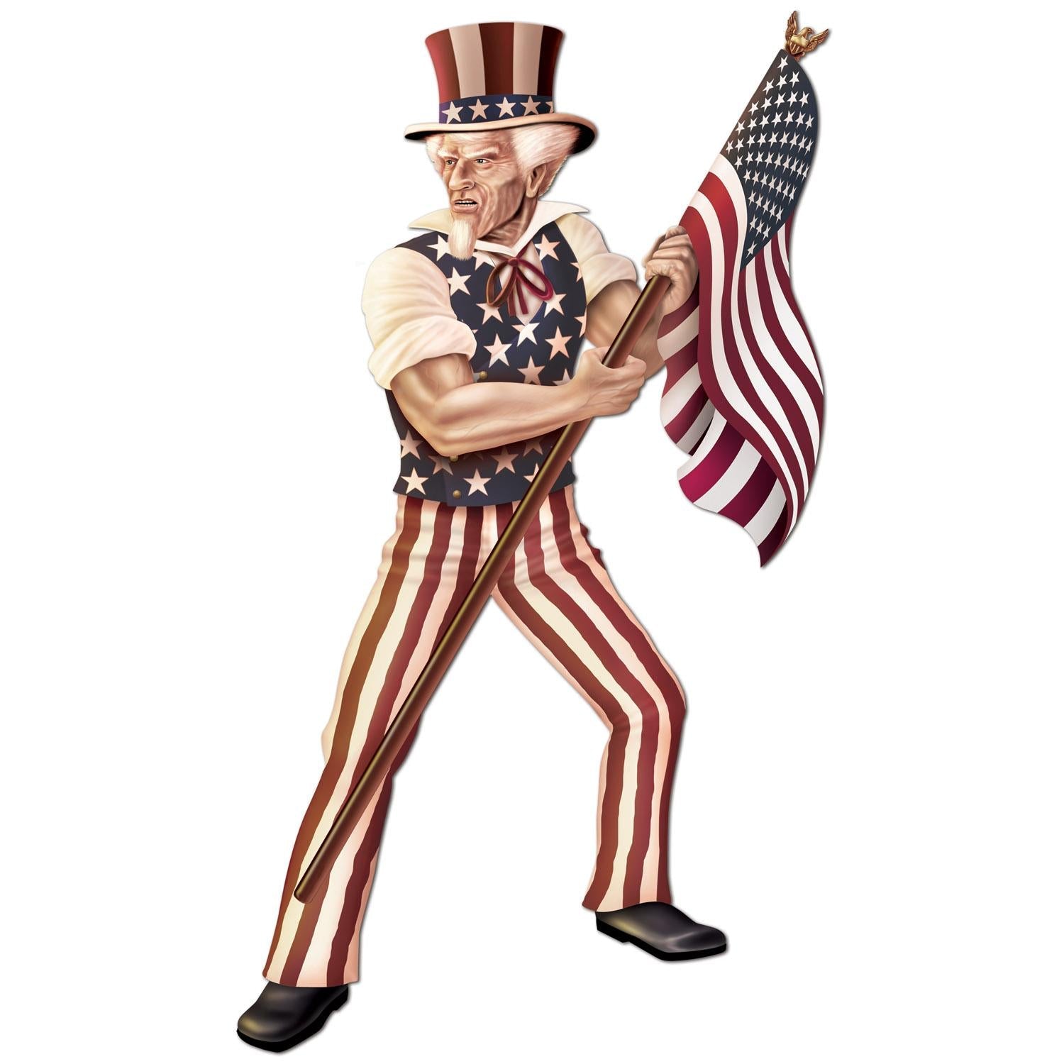 12 Pack Beistle Jointed Uncle Sam Party Decorations - Patriotic 4th of July, Memorial Day & Independence Day Party Supplies for Home, Office & Outdoor Celebrations