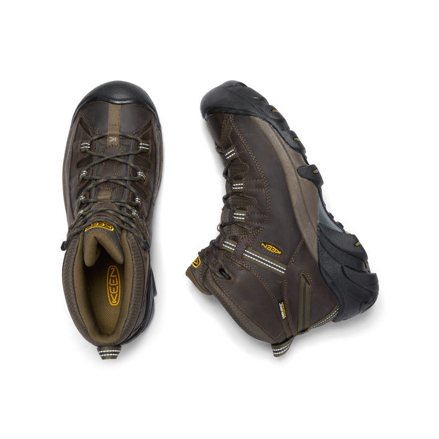Men's Targhee II Mid Waterproof Hiking Boots - Lightweight & Durable for Outdoor Adventures | Canteen/Dark Olive | Perfect for Trail Hiking, Camping & Backpacking
