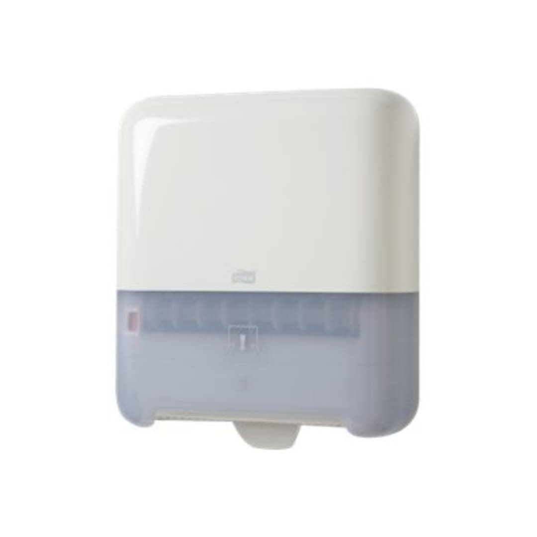 Tork H1 White Hand Towel Roll Dispenser - Commercial Grade Paper Towel Dispenser for Restrooms, Kitchens & Offices (Model 551000)
