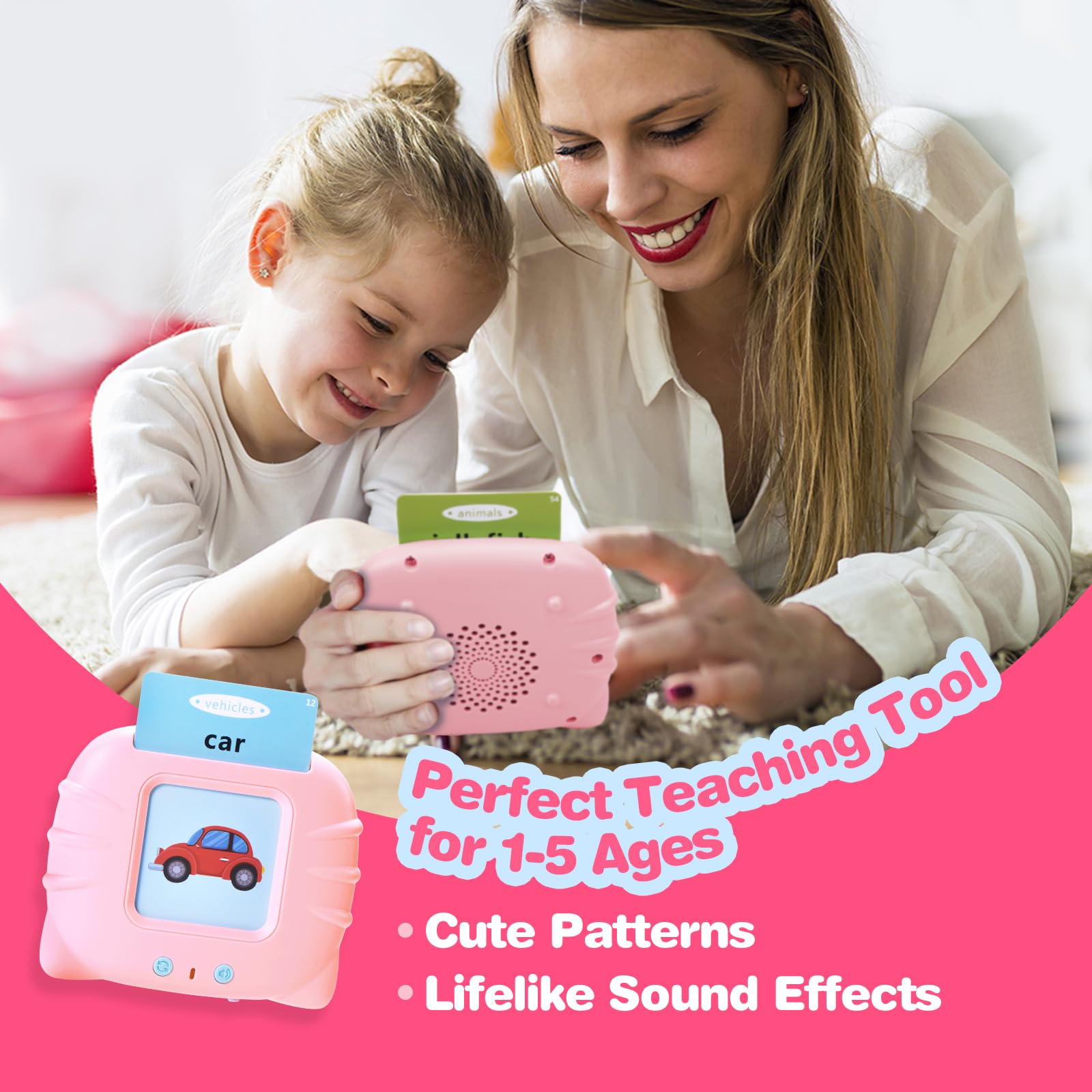 Talking Flash Cards for Toddlers 2-4 Years | 224 Sight Words Learning Toys | Audible Educational Flashcards for Kids Ages 1-5 | Perfect Gift for Boys & Girls | Kindergarten Learning Activities | Ideal for Home & Classroom Use
