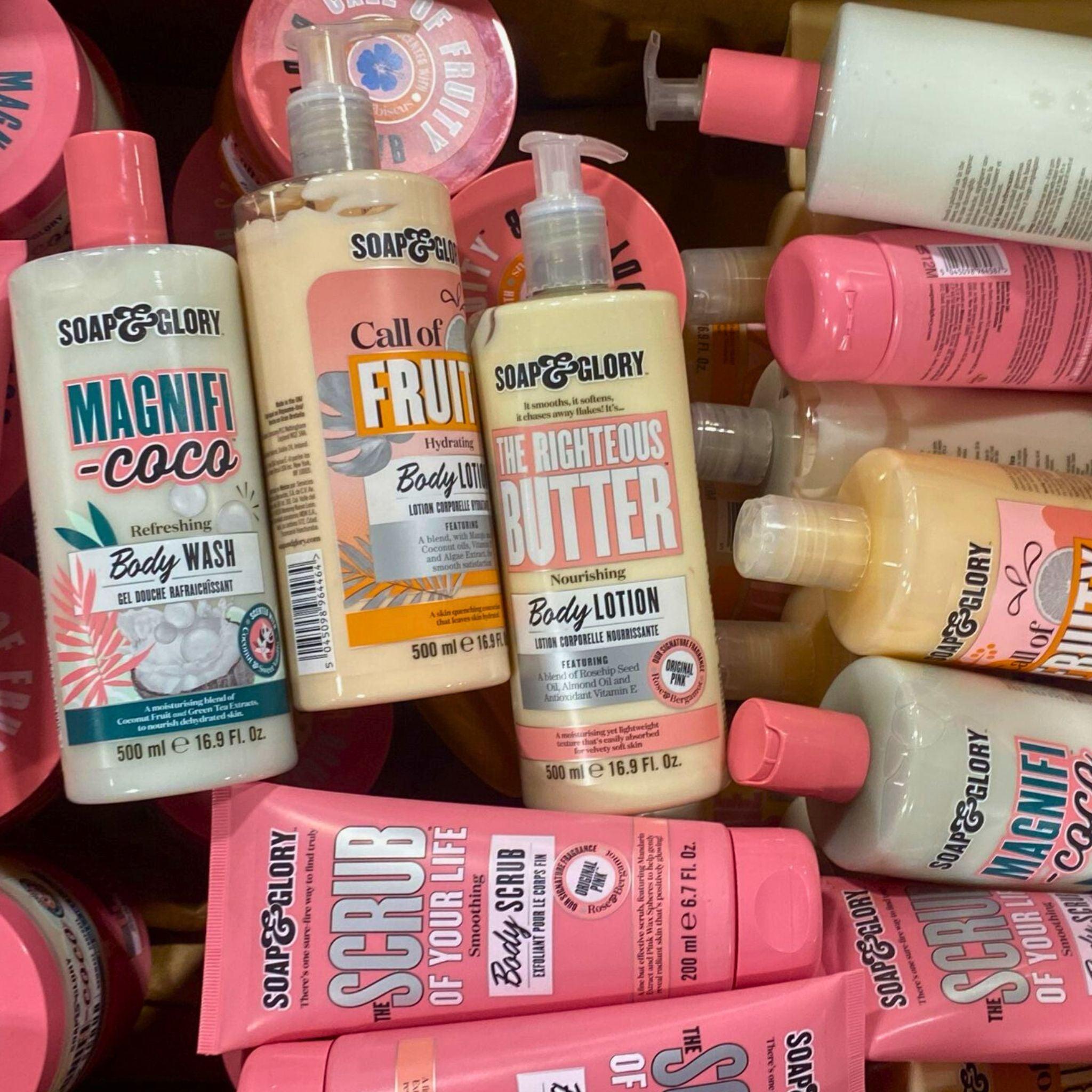 Soap & Glory Assorted Body Care Gift Set - 40 Pcs (Body Wash, Scrub & Lotion) - Perfect for Spa Day, Self-Care Routine & Gifts