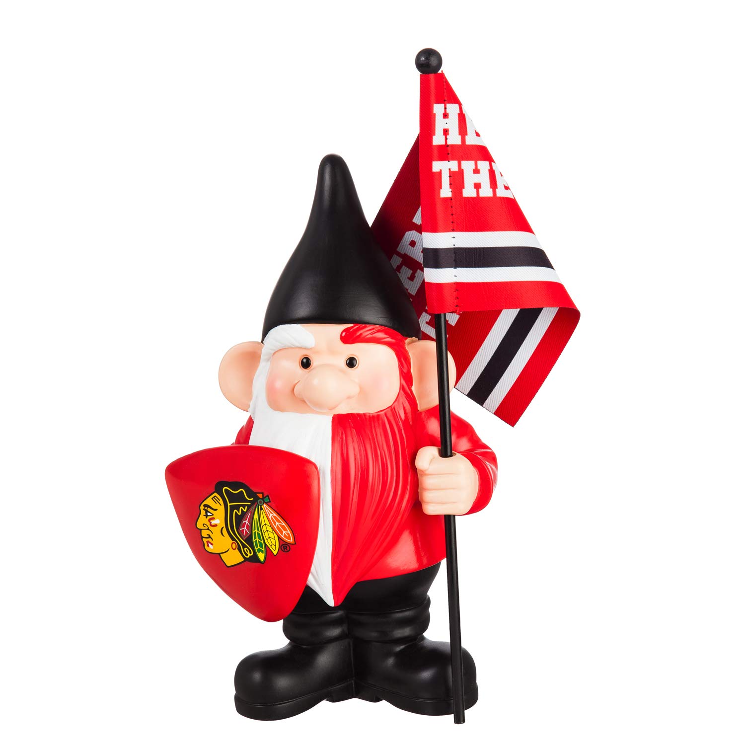 Chicago Blackhawks Team Sports America Flag Holder Gnome - Perfect for Game Day Decor, Garden Ornament & NHL Fan Gifts